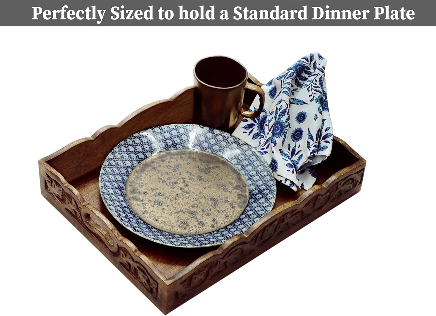 Rustic Wooden Food Tray / Natural