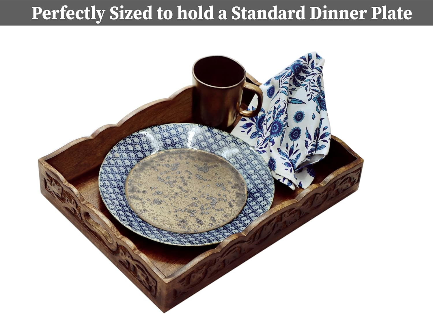 Rustic Wooden Food Tray / Natural