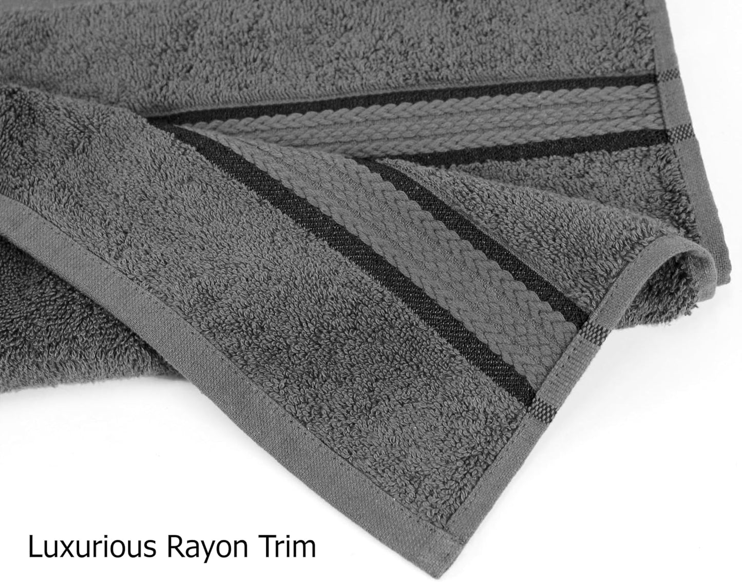 COTTON CRAFT Ultra Soft Bath Towels - 4 Pack 100% Cotton Large 30x54 inches | Oversized 580 GSM Absorbent Charcoal Bath