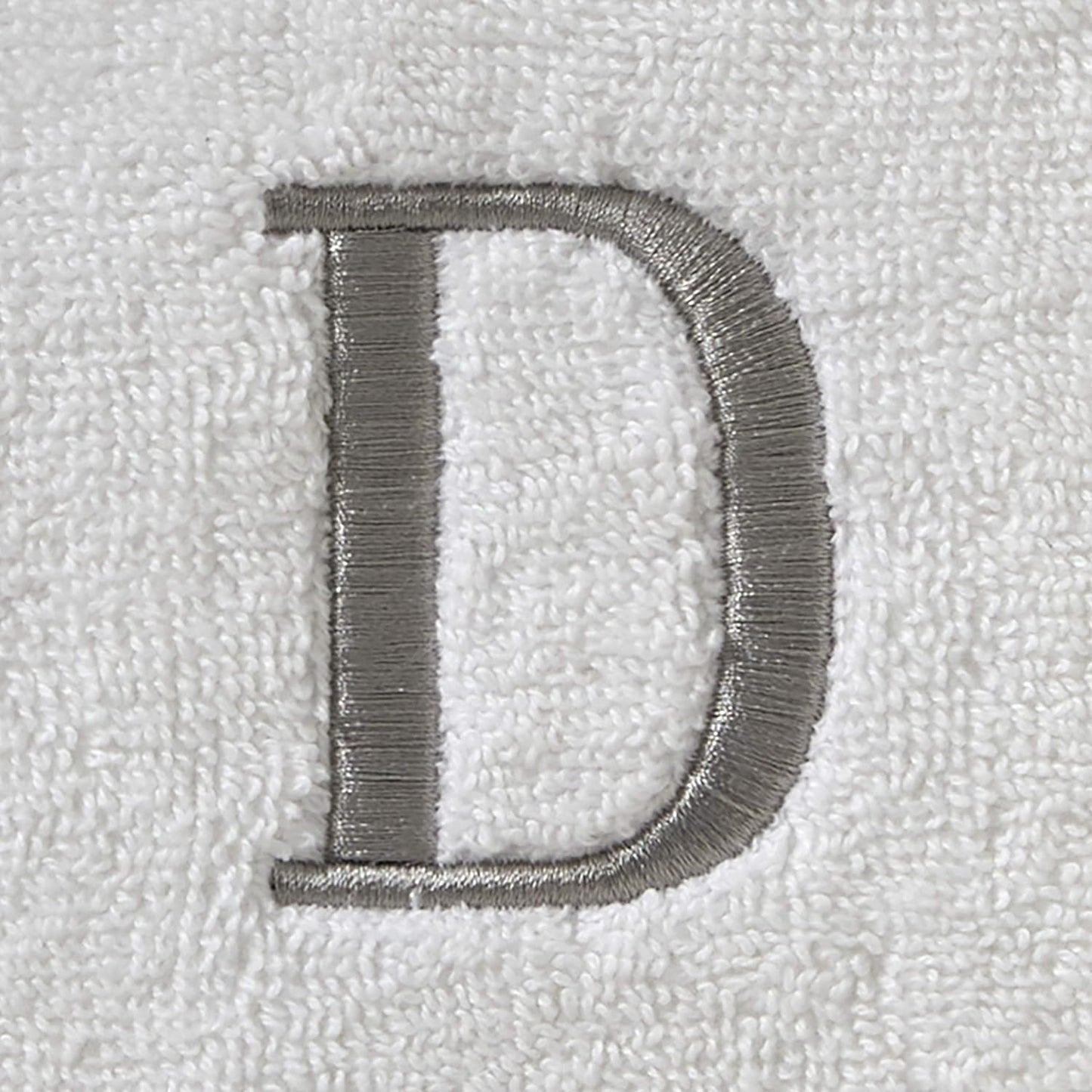 SKL Home Casual Monogram Hand Towel Set-2pc, Embroidered D, White | Available in letters A-Z. Personalized style for
