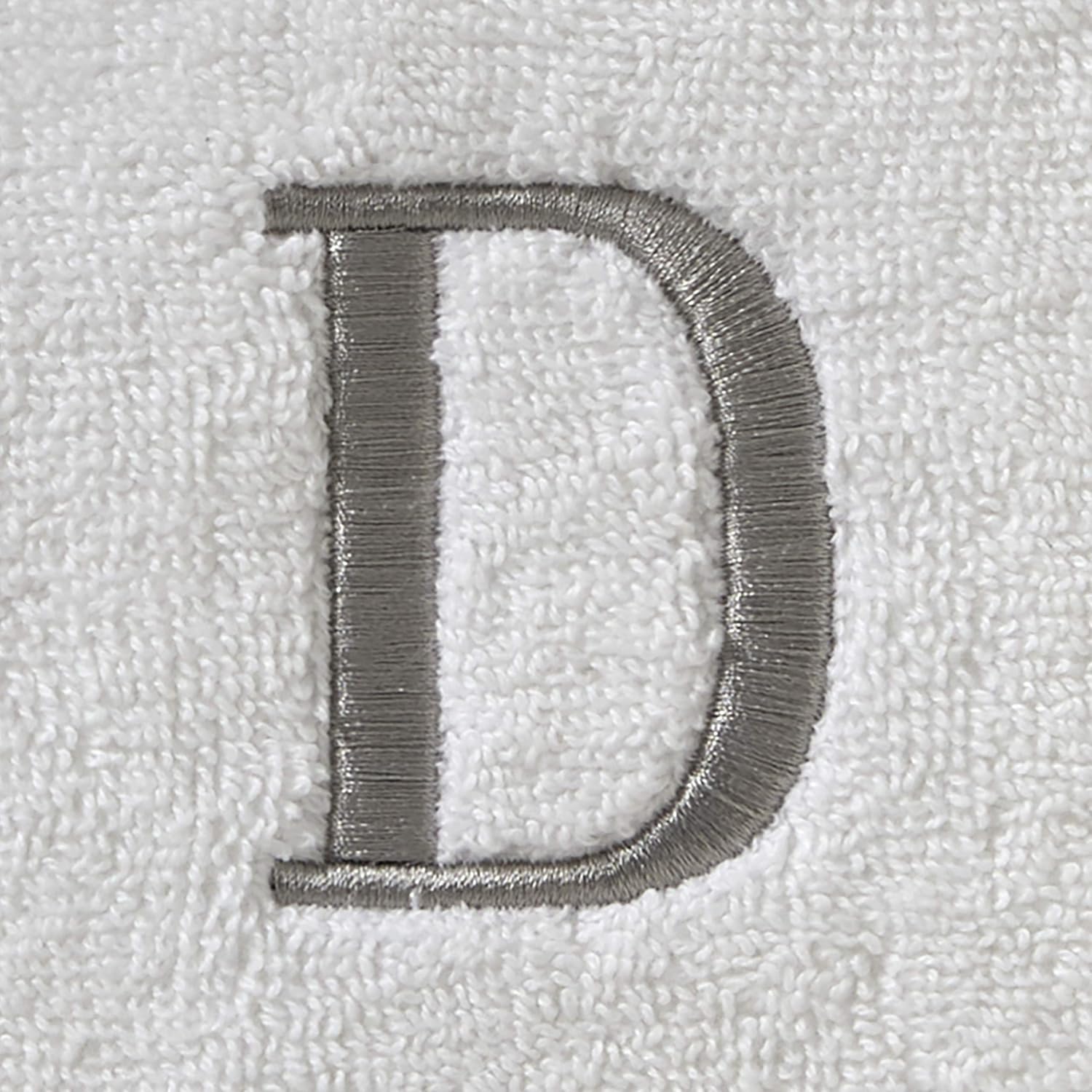 SKL Home Casual Monogram Hand Towel Set-2pc, Embroidered D, White | Available in letters A-Z. Personalized style for
