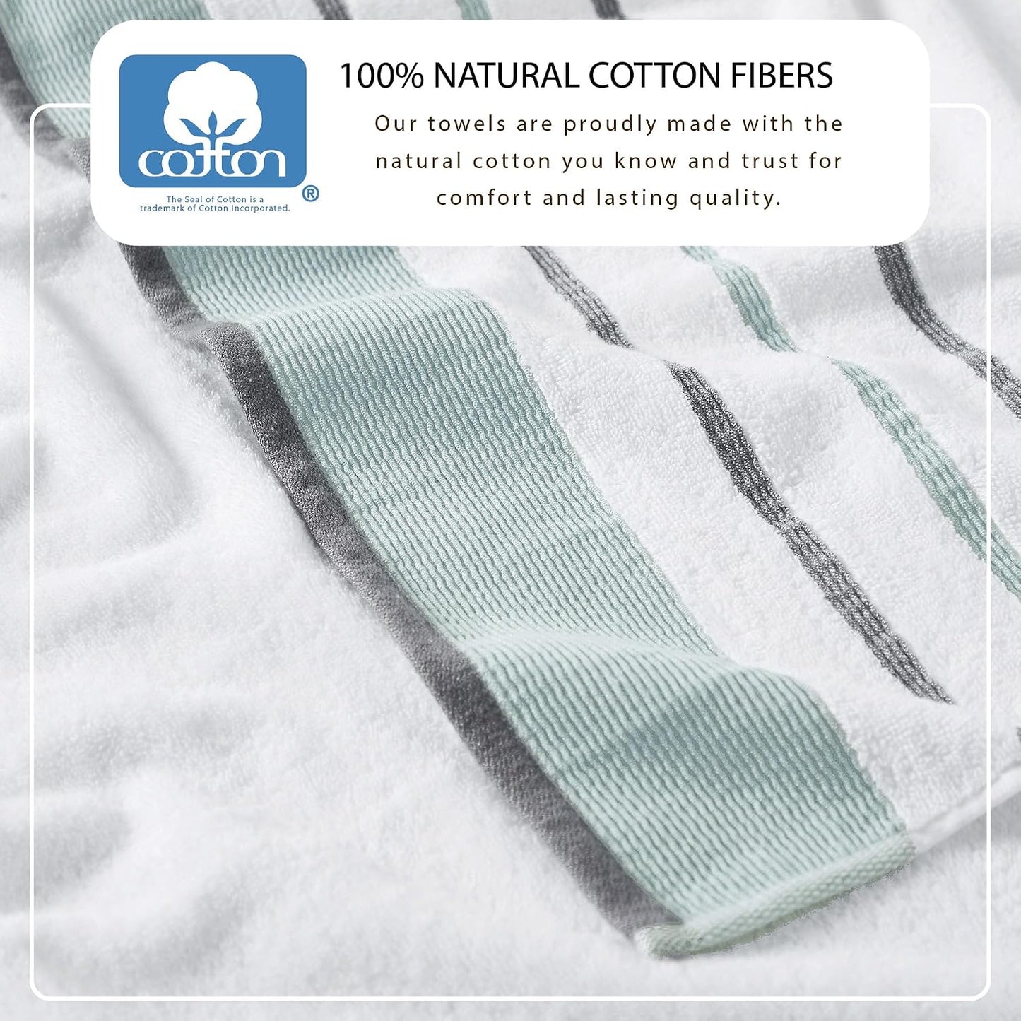 Great Bay Home Decorative Hand Towel Set - Cotton 4 Pack 26x16 Hand Towel Set - Durable Towels for Bathroom Decor