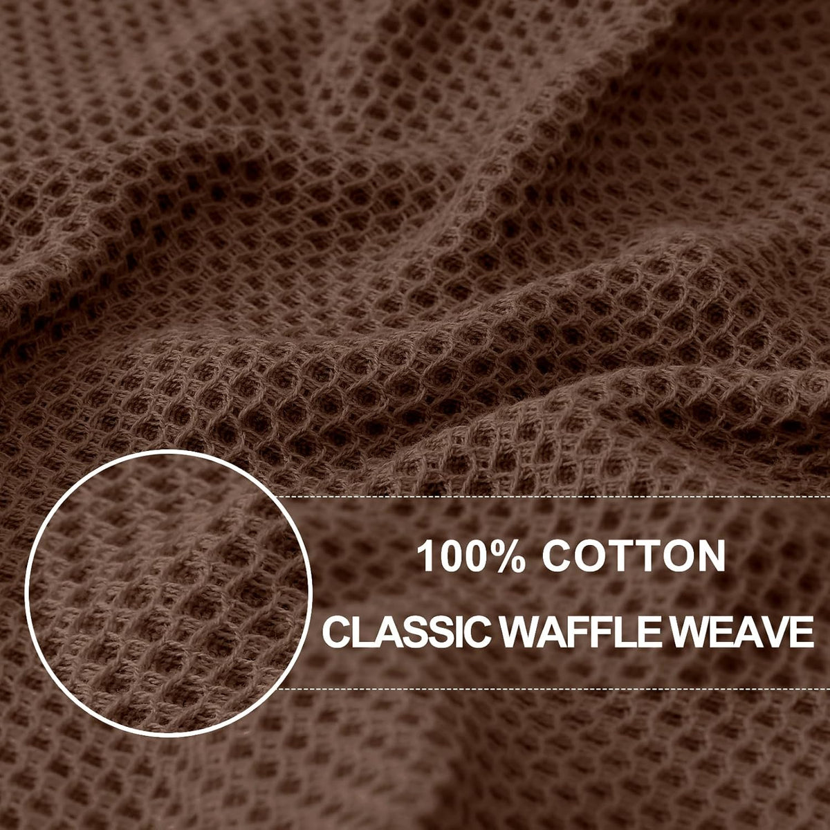 Homaxy 100% Cotton Waffle Weave Kitchen Dish Towels 12-Pack, Coffee | 13 x 28 Inches, Ultra Soft Absorbent Dish Towels