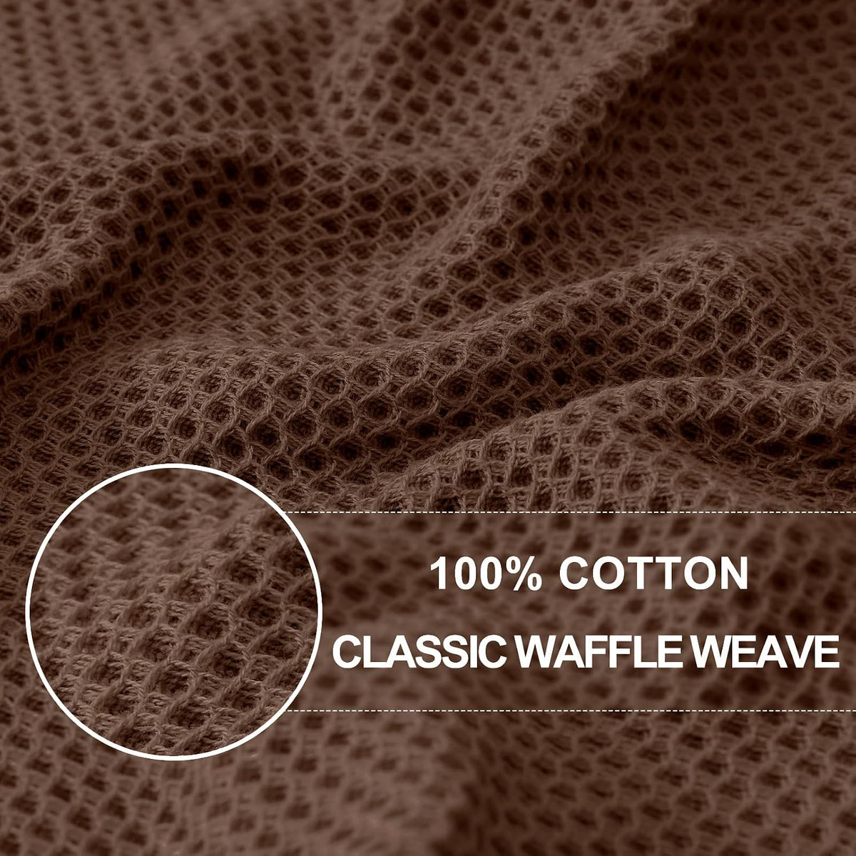 Homaxy 100% Cotton Waffle Weave Kitchen Dish Towels 8-Pack, Coffee | 13 x 28 Inches, Ultra Soft Absorbent Dish Towels