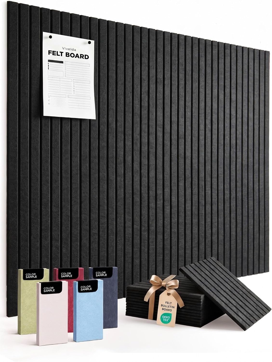 Fluxynara 48" x 36" Large Felt Bulletin Board, Moss Green