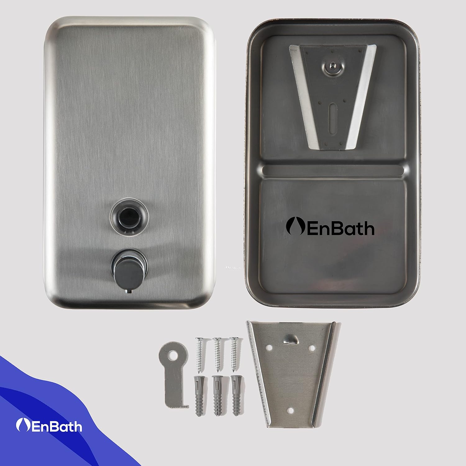 Commercial Soap Dispenser Wall Mount, 304 Stainless Steel & Solid Brass Pump Core, Industrial Grade Hand Soap Dispenser