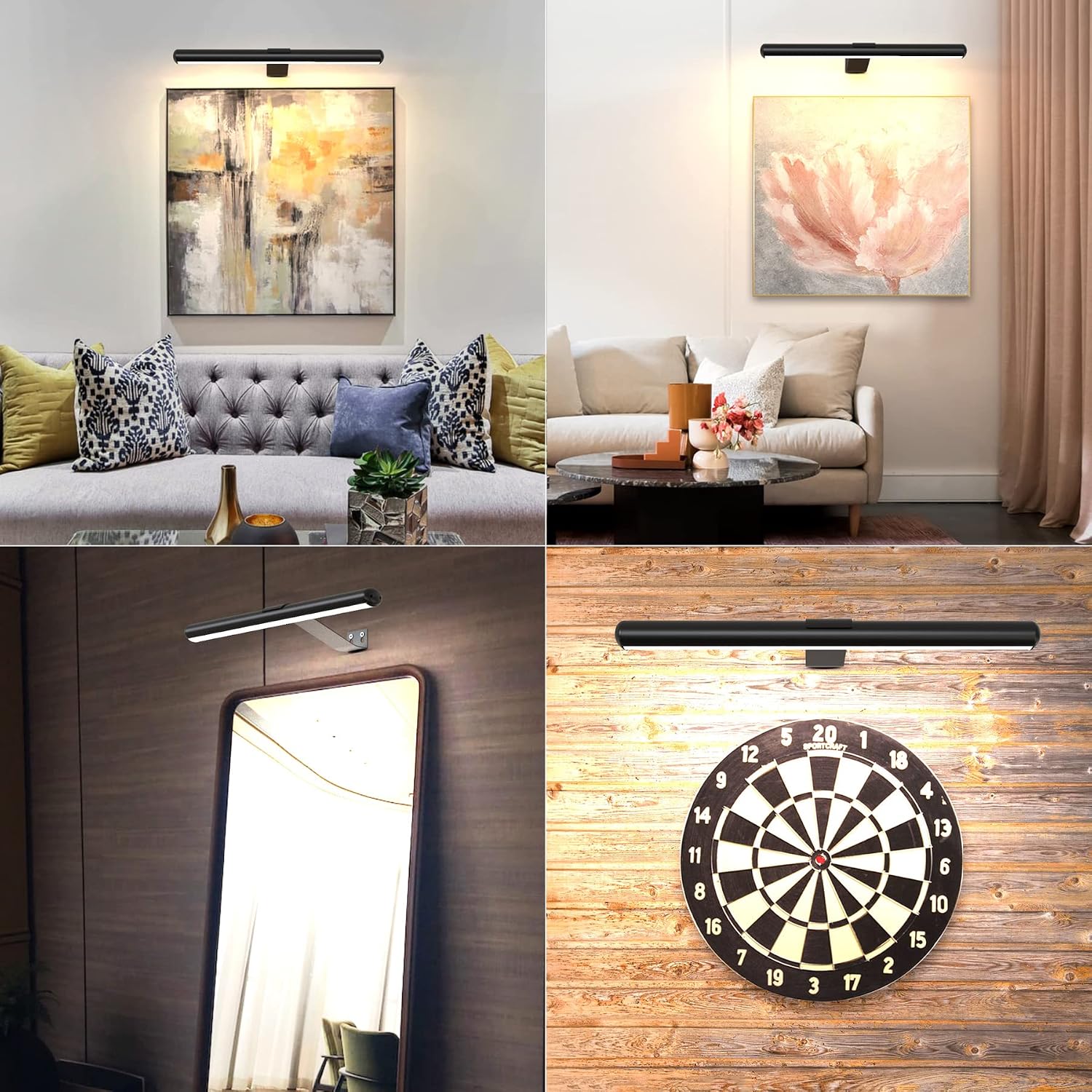 22'' Metal Art LED Display Light with 400LM, 3 Colors, Dimmable, Timer-OFF for Painting, Dartboard