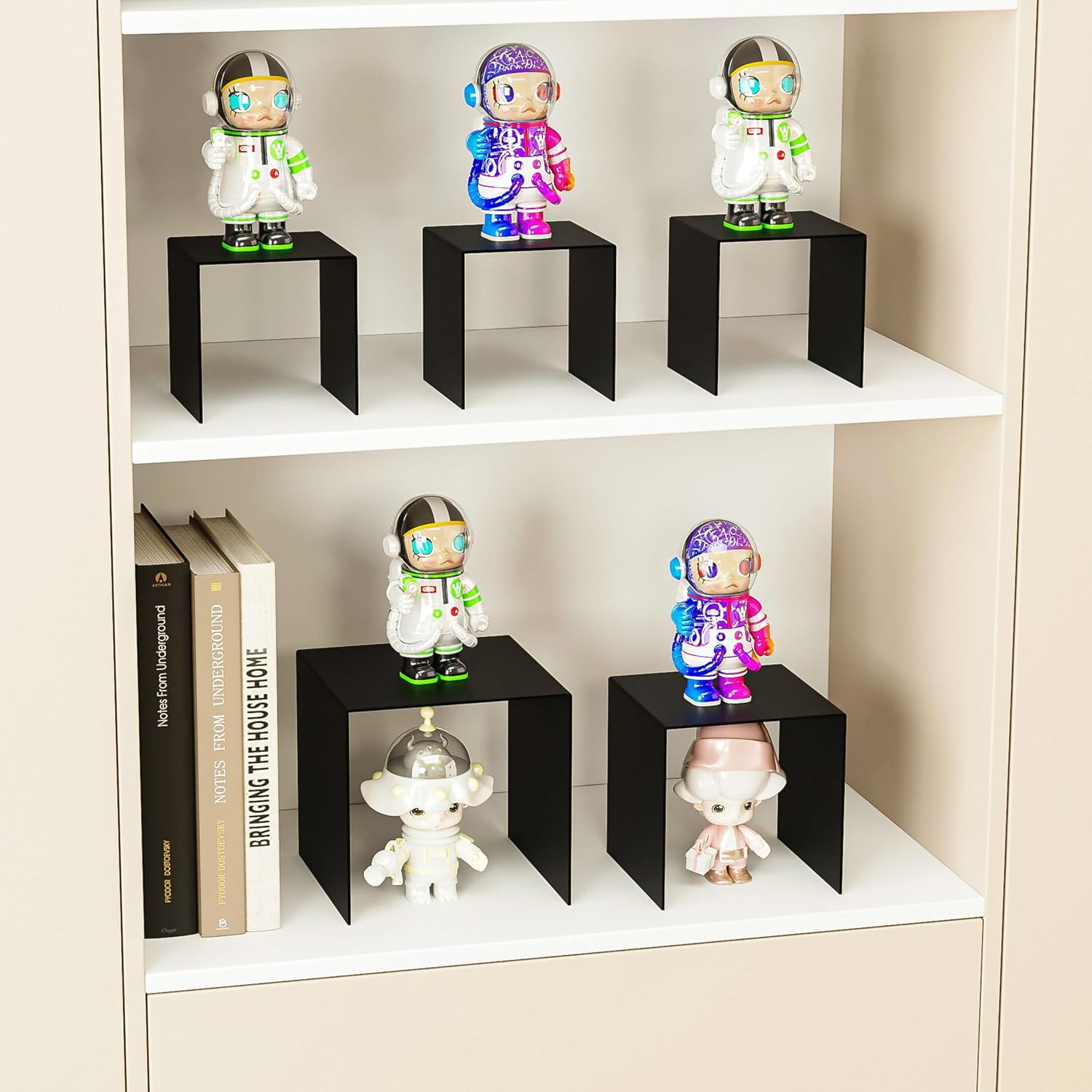 Metal Riser Square Display Stand For Cupcakes / 4P-6INCH / Black / 6 Inch / Set of 8