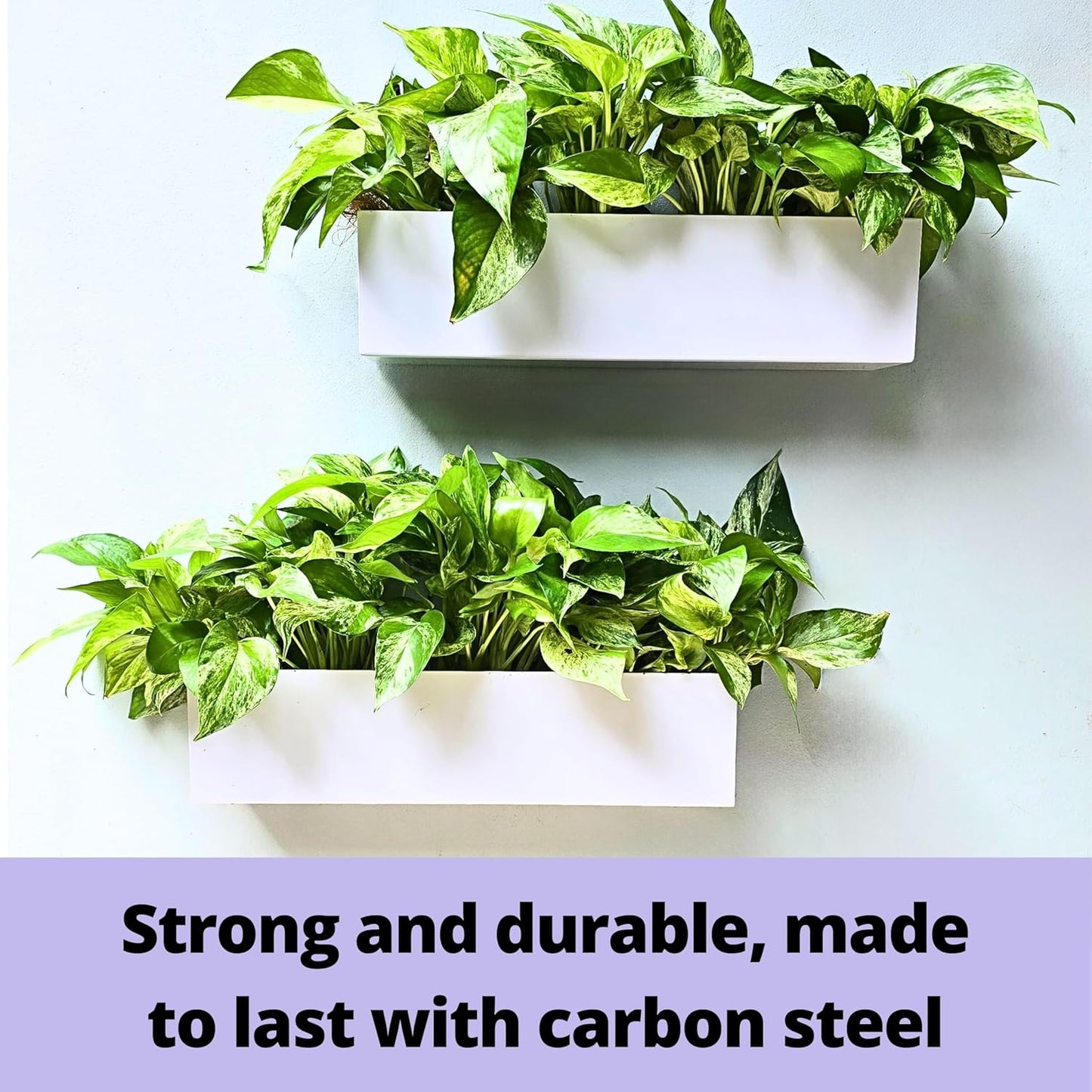 LaLaGreen Wall Planters Carbon Steel Metal Hanging Flower Pots / 24 x 4 / 24" x / White / Set of 4