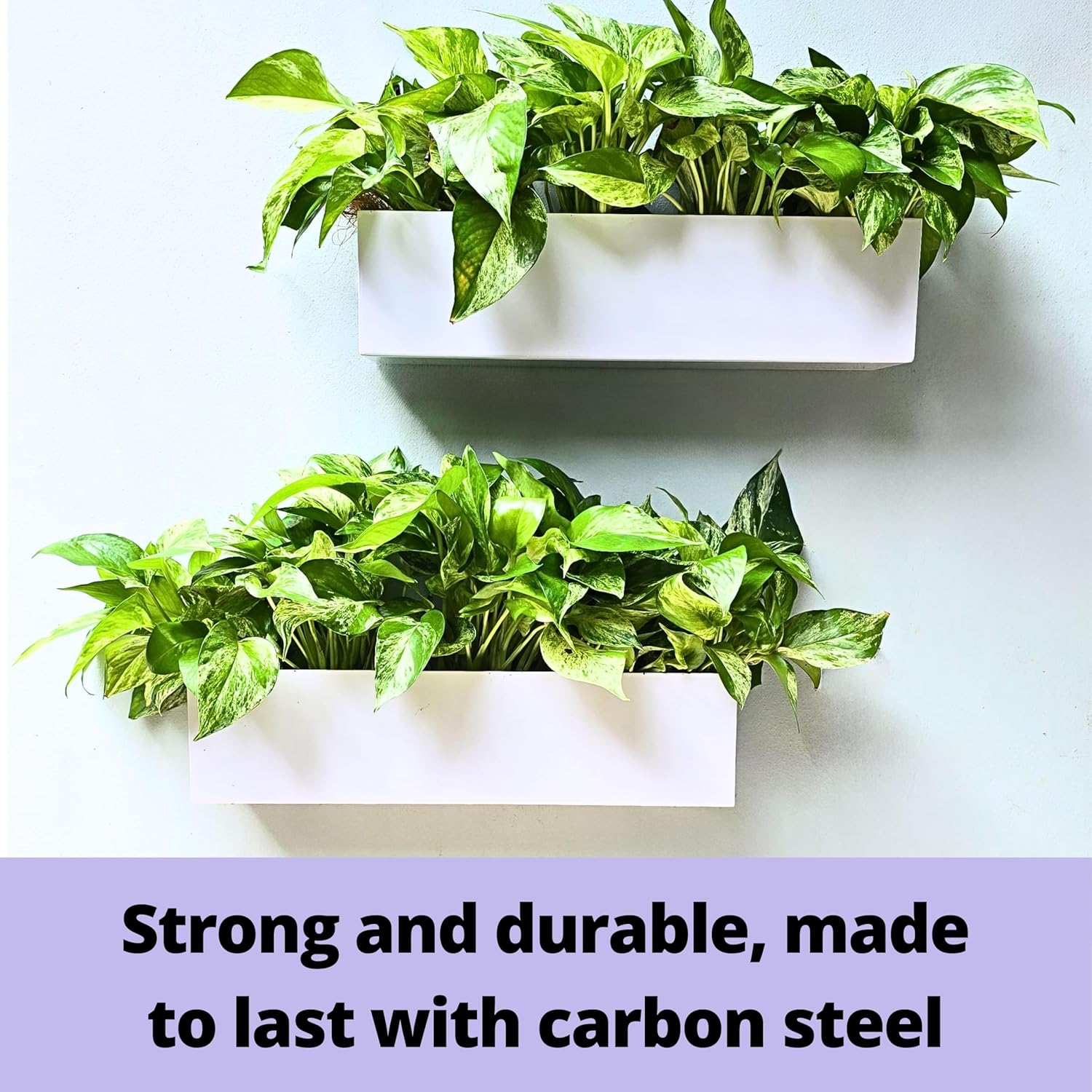 LaLaGreen Wall Planters Carbon Steel Metal Hanging Flower Pots / 24 x 4 / 24" x / White / Set of 4