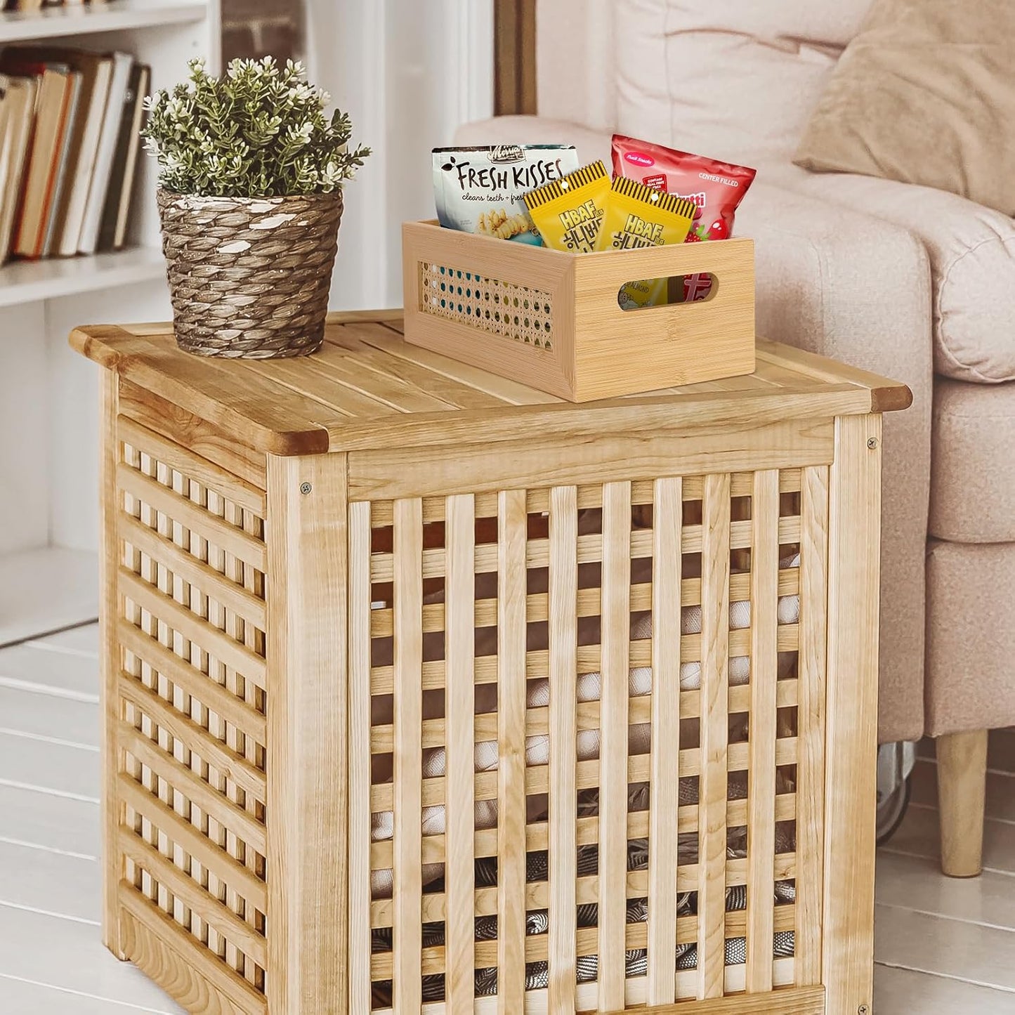 Rattan Storage Basket / Natural Tan / Set of 4