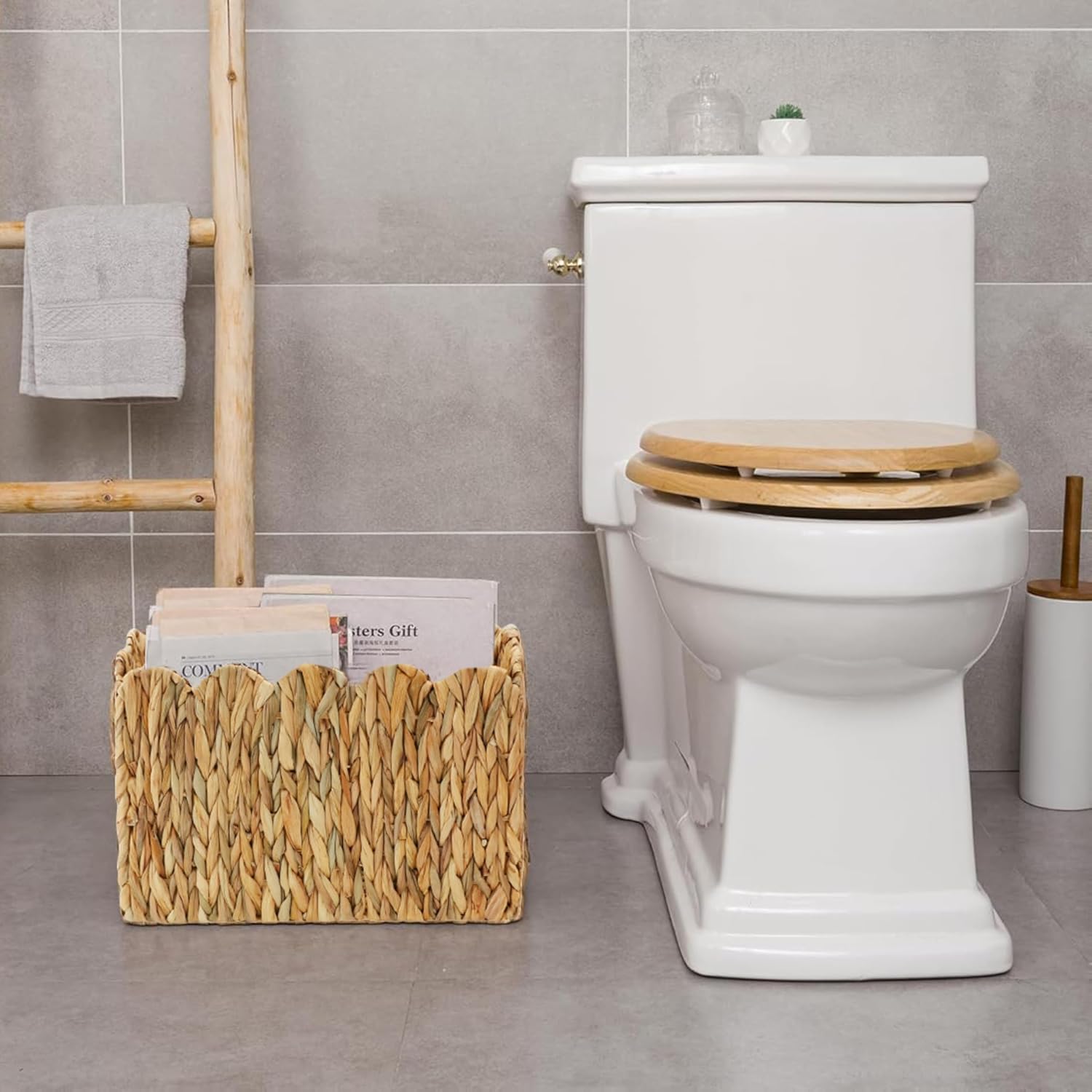 Tall Narrow Wicker Magazine Basket