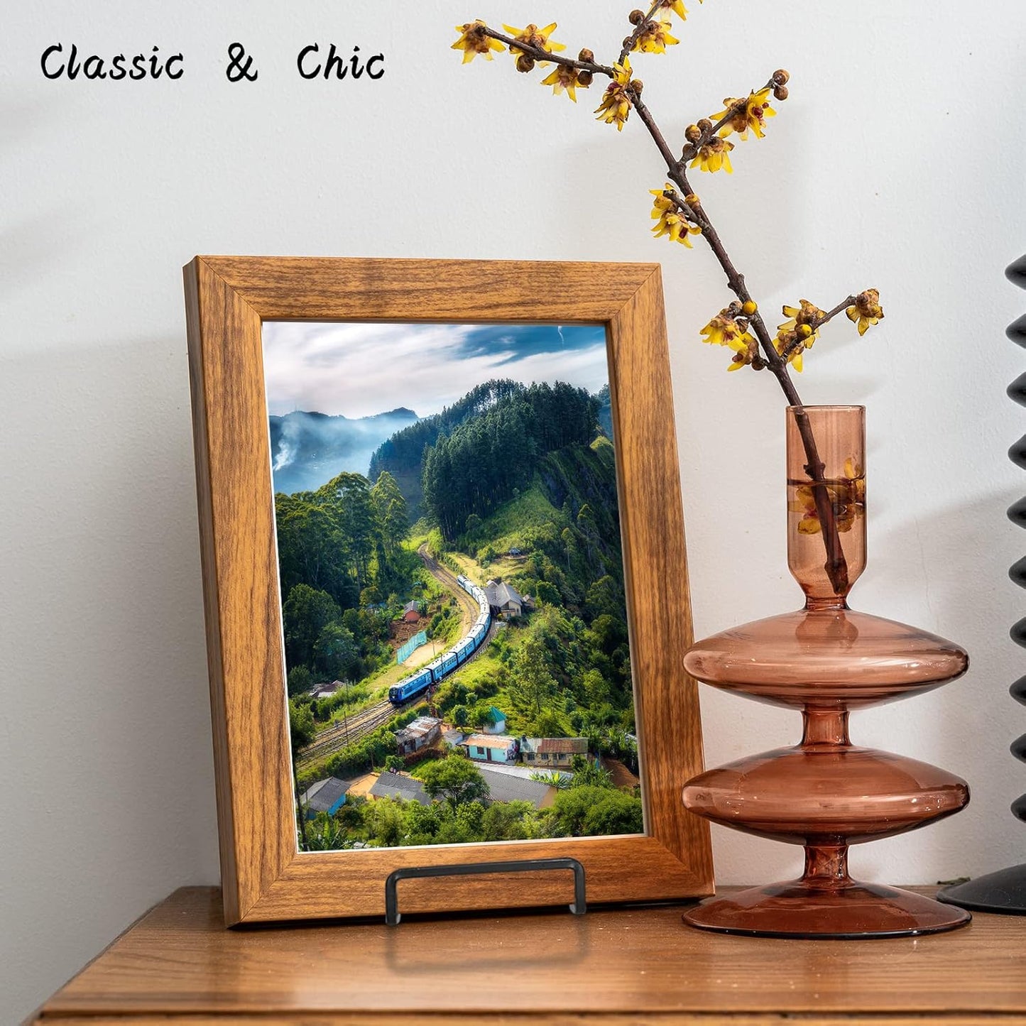 Black Picture Stands for Display Square Plate Holder / Square Black 8.5 Inch / 8.5 Inch / Set of 4