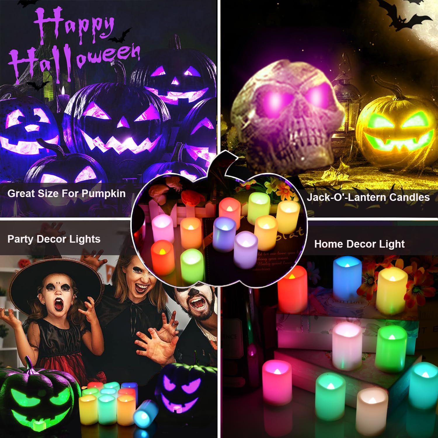 Multi Color Changing Votive Flameless Candles with Remote and Timer - Battery Operated Led Tea Light Candles，Set of 10