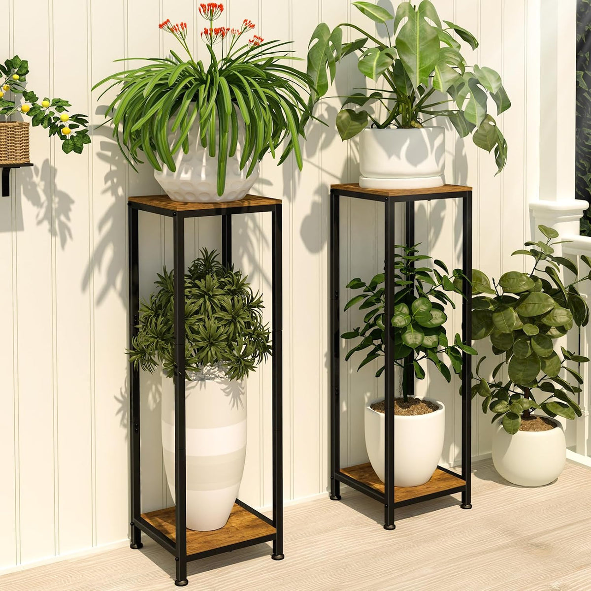 Lilybud--lily Plant Stand Indoor, 41'' Extra Tall Wood Plant Stands Heavy Duty Pedestal Stand for Indoor Outdoor