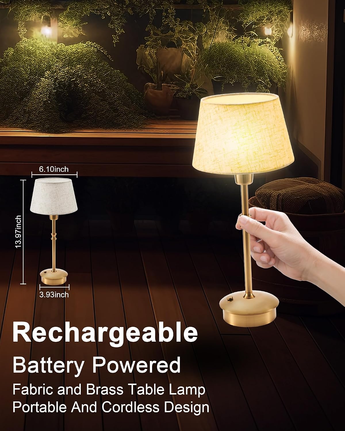 UMEXUS 2 Pack Small Cordless Rechargeable Table Lamp, Battery Operated Lamp | 3 Level Brightness Dimmable, Portable