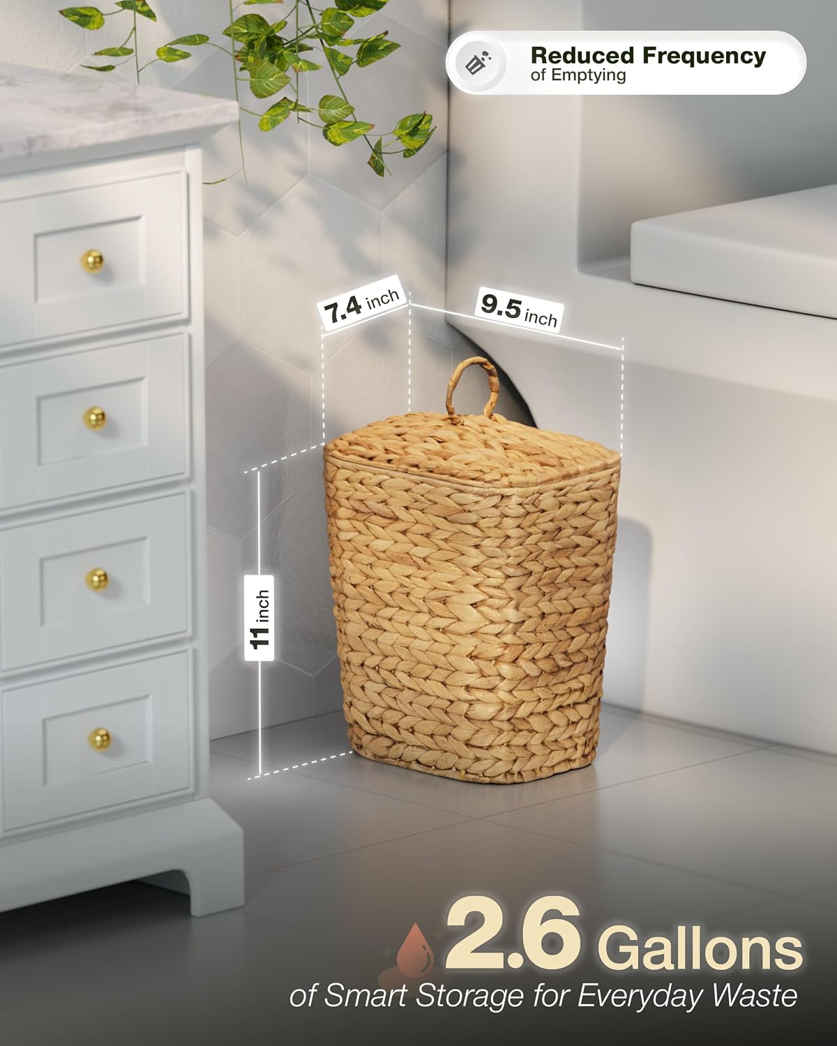 Removable Plastic Inner Bin / 2.6 Gallons - Natural