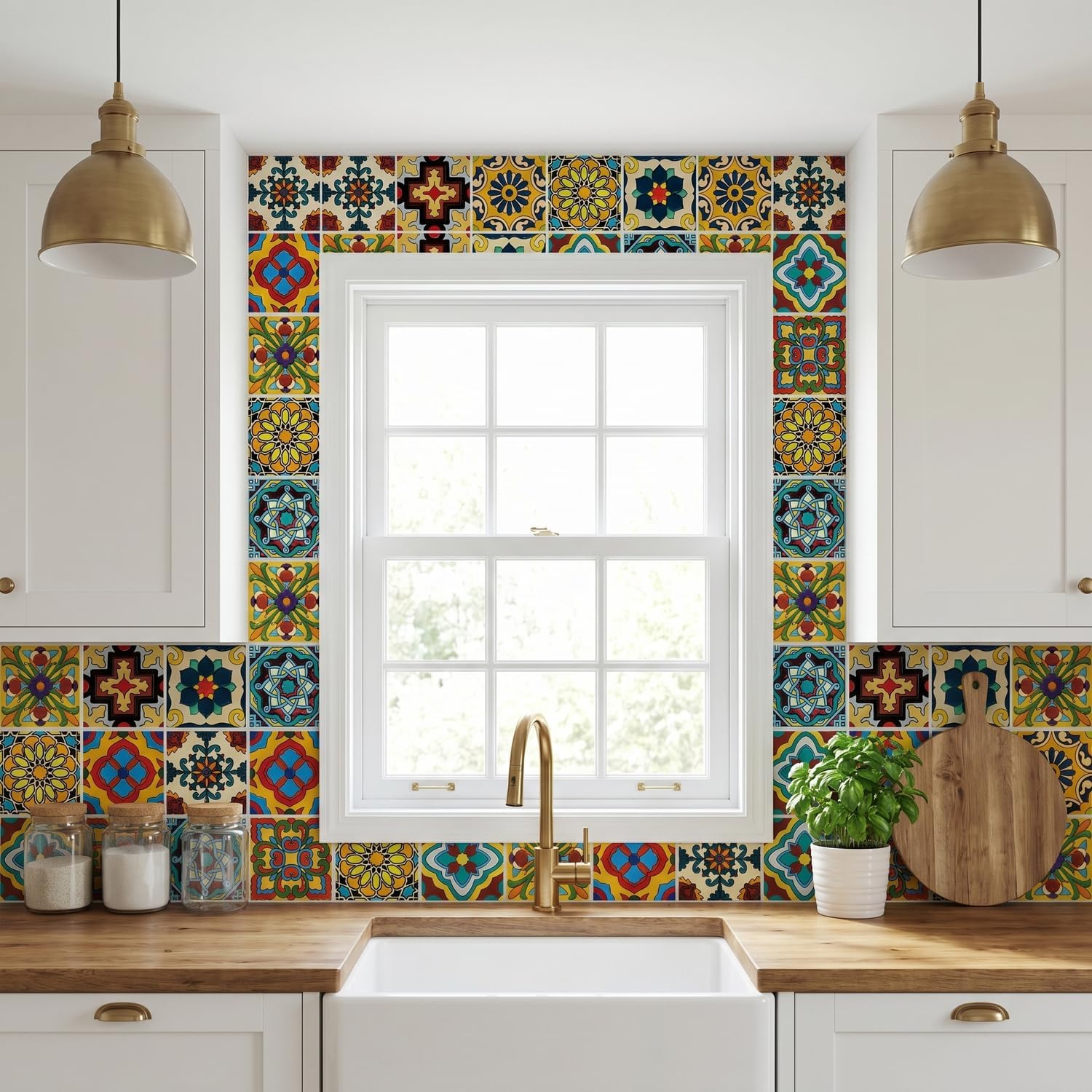 Self-Adhesive Waterproof Vinyl Backsplash Decals / 4 x 4 / Set of 30