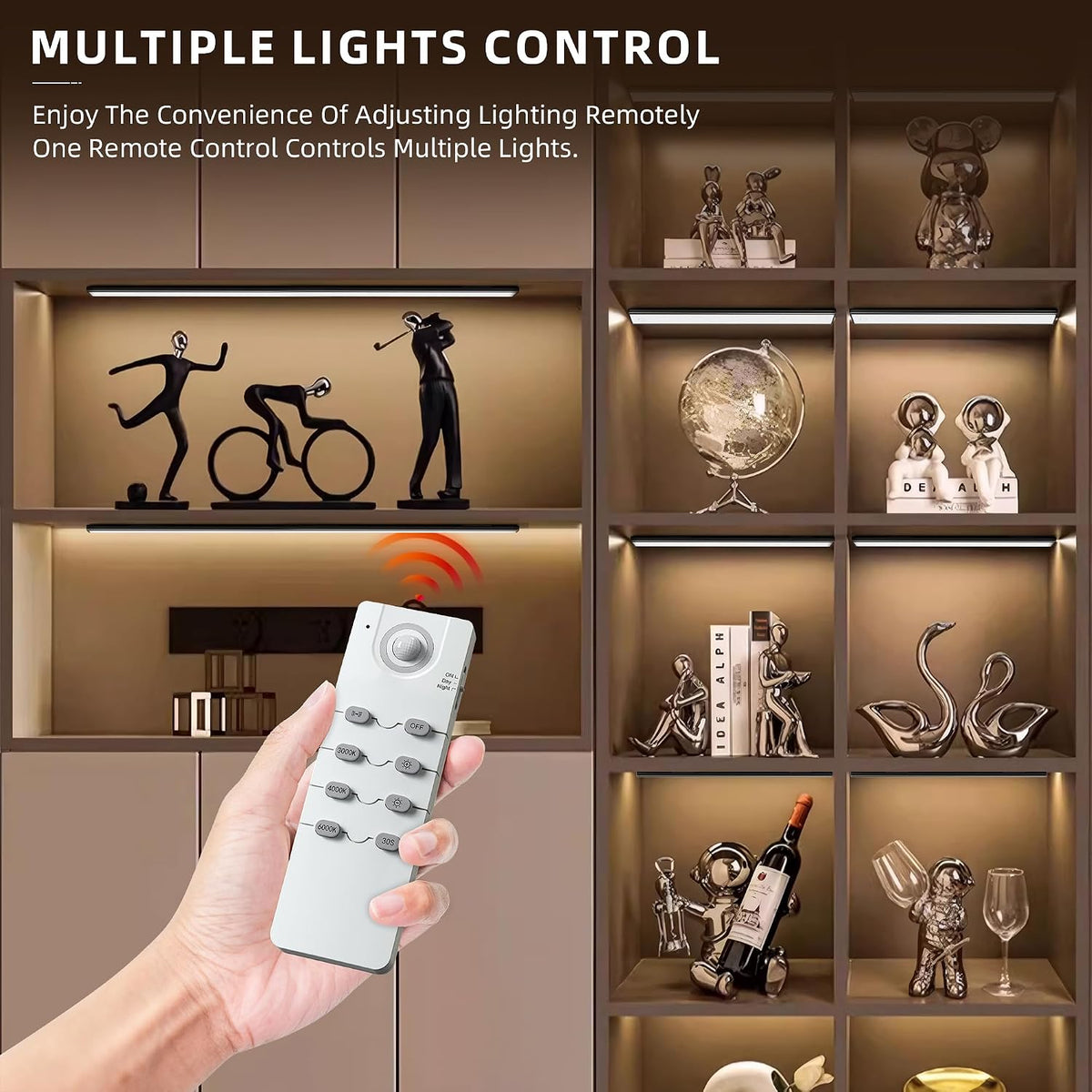 Under Cabinet Lighting,Under Counter Lights for Kitchen,Closet,40CM,3Pack | 134 LED, Wireless Motion Sensor Light