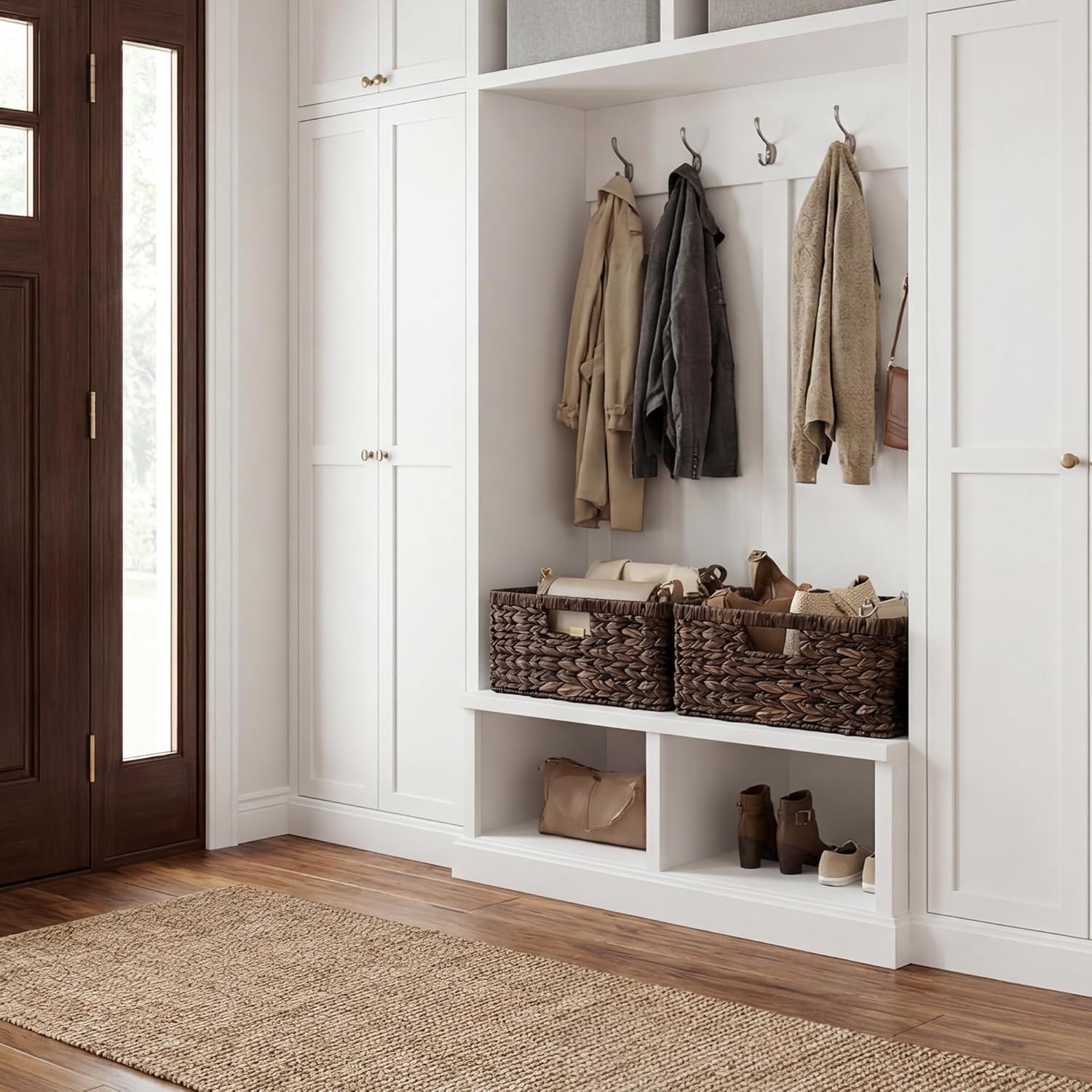 Wicker Shelf Baskets for Organizing / Brown