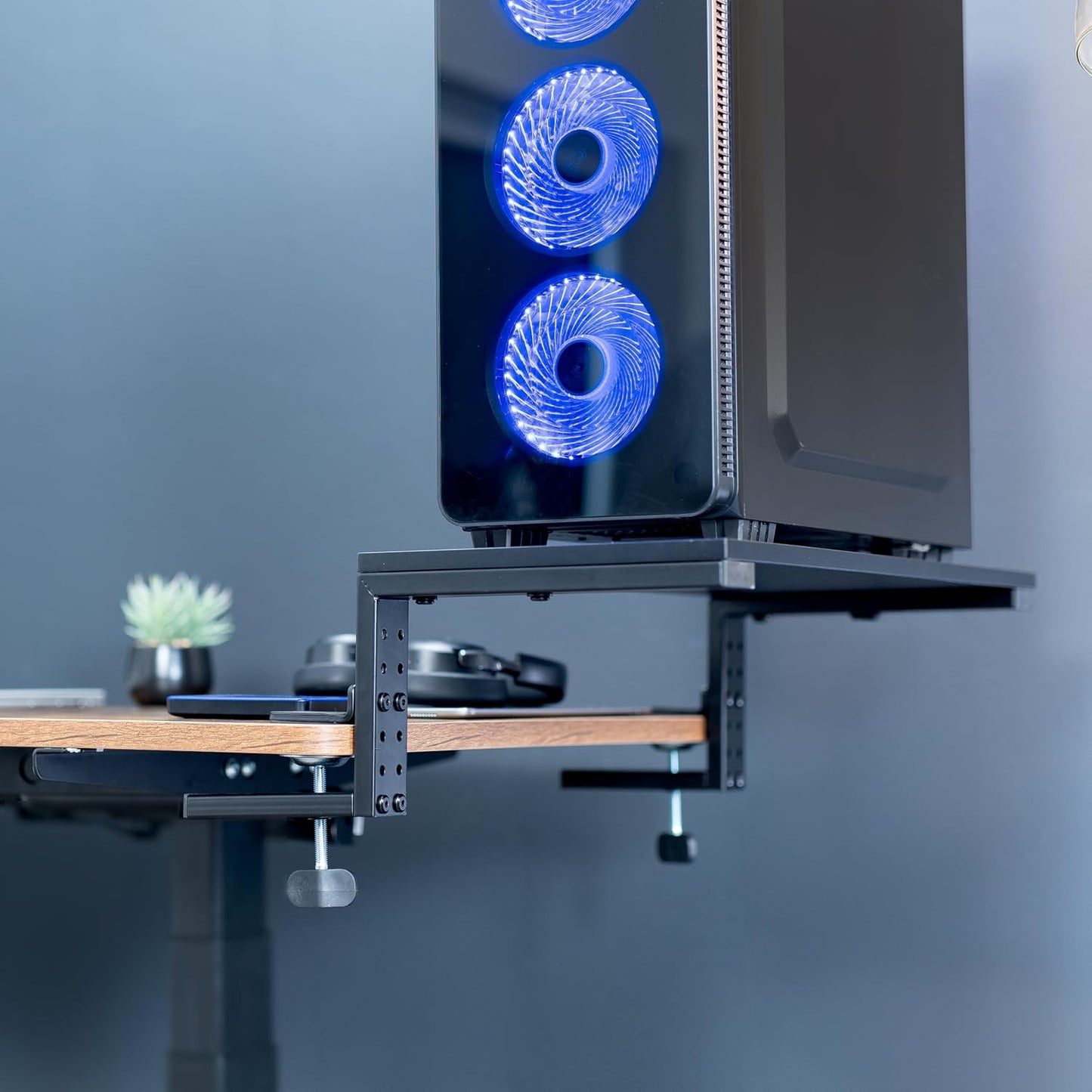 VIVO Clamp-on 22 inch Desk Extension Shelf for Gaming PC, Ergonomic Computer Monitor and Laptop Riser, Printer Stand