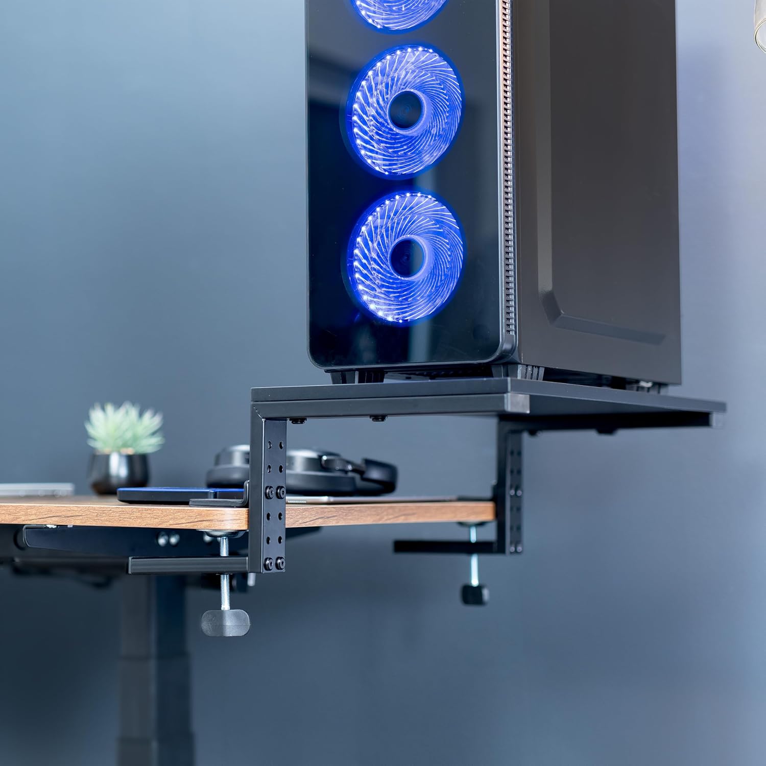 VIVO Clamp-on 22 inch Desk Extension Shelf for Gaming PC, Ergonomic Computer Monitor and Laptop Riser, Printer Stand