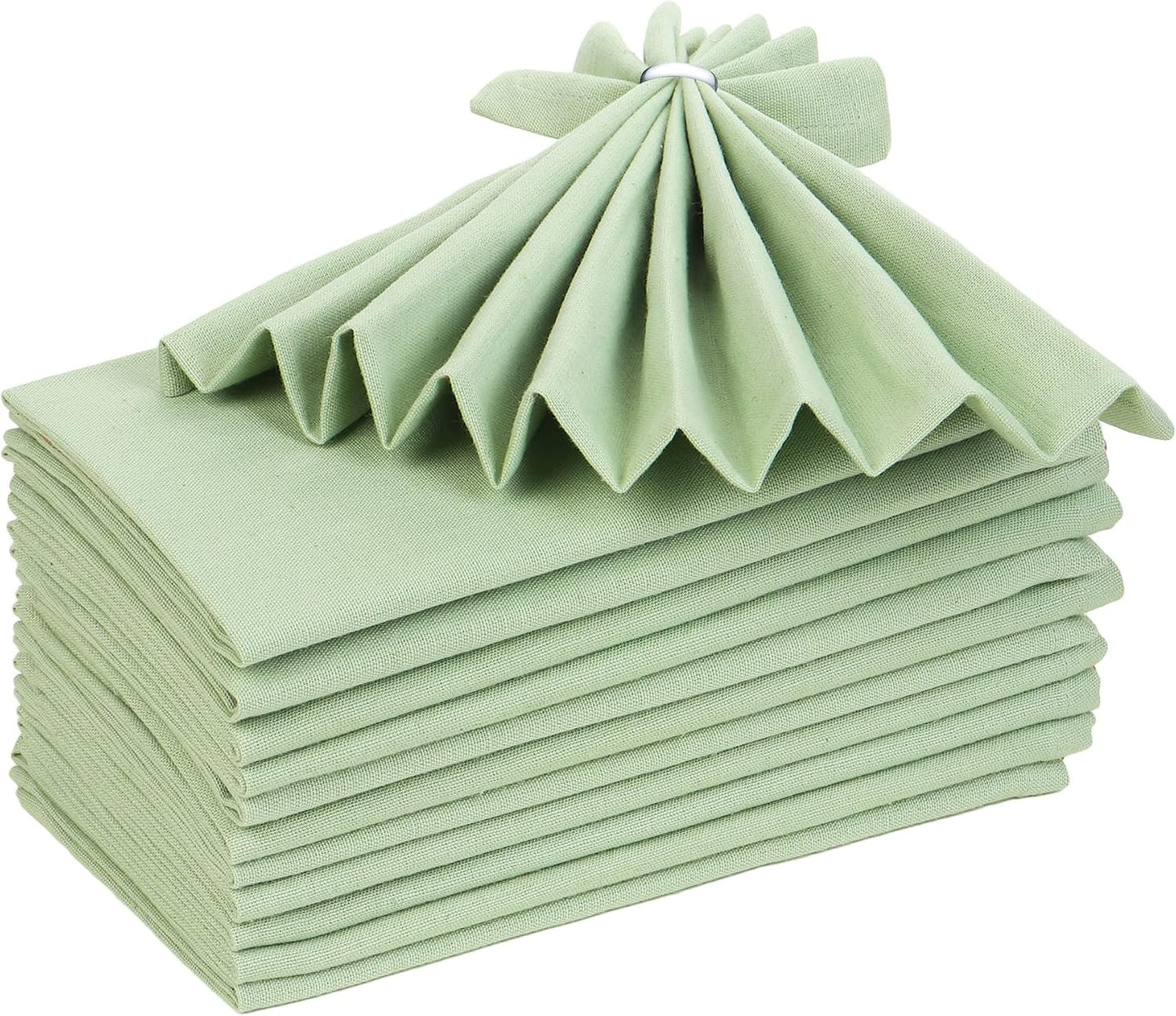 85% Cotton 15% Linen Dinner Cloth Set of 12 Napkins for Everyday Use Over Sized Easter Special Mitered Corners Napkins