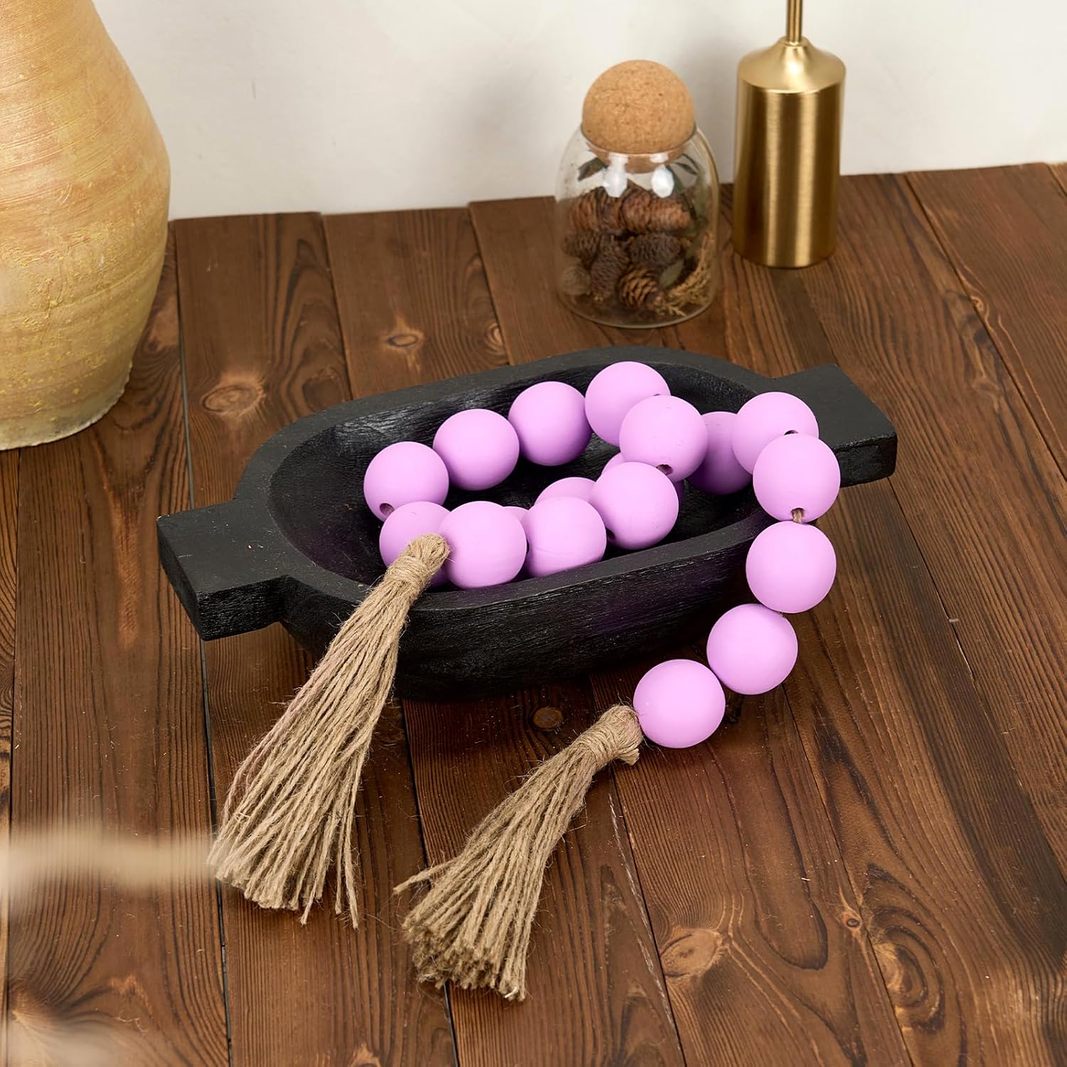 Extra Large Wood Bead Garland Purple / 8 Purple / 41 Inches