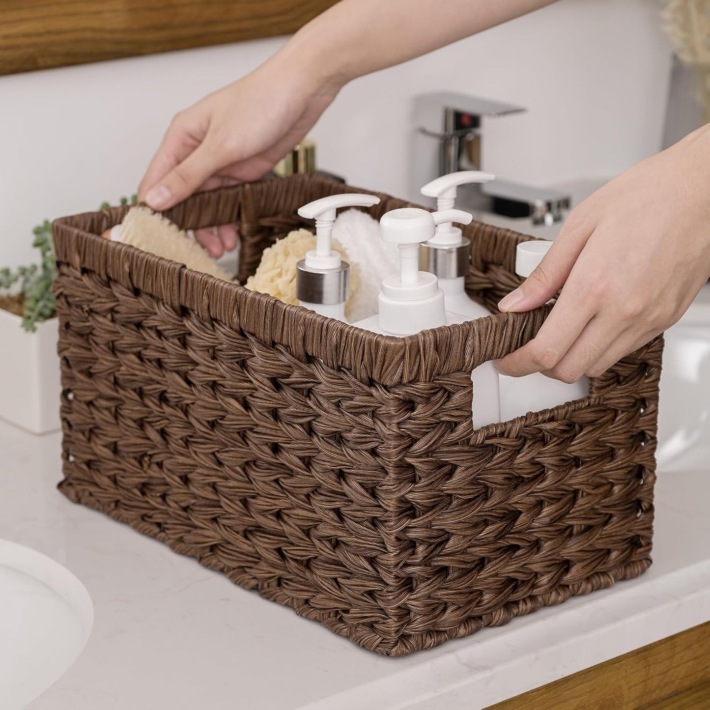 Wicker Storage Baskets / Brown