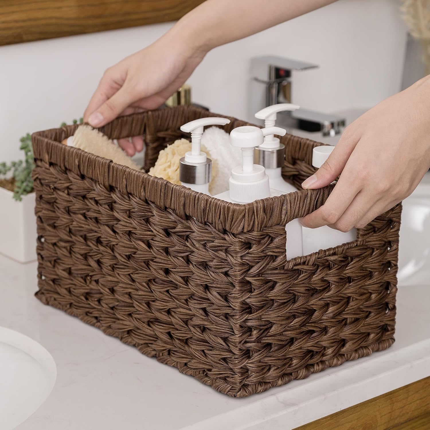 Wicker Storage Baskets / Brown