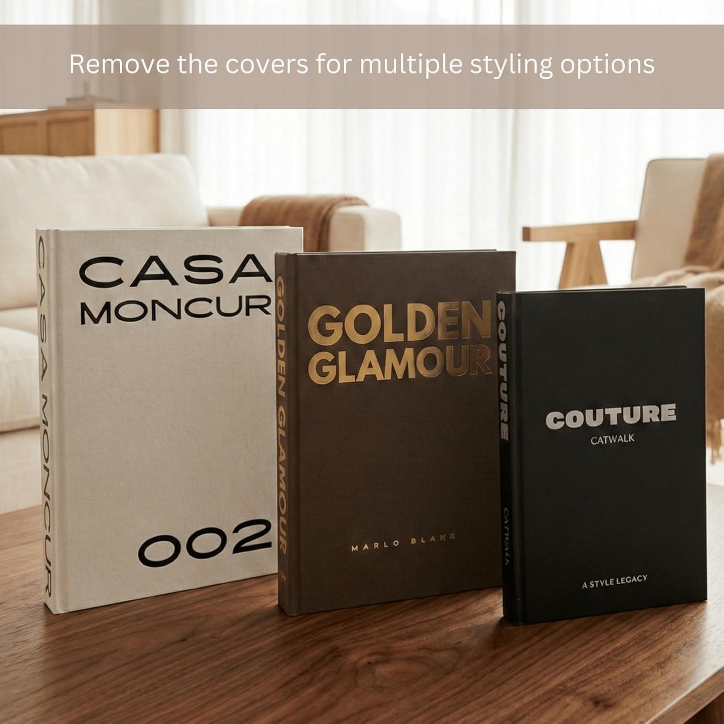 Faux Books for Modern Home Decoration / Black and White / Set of 3