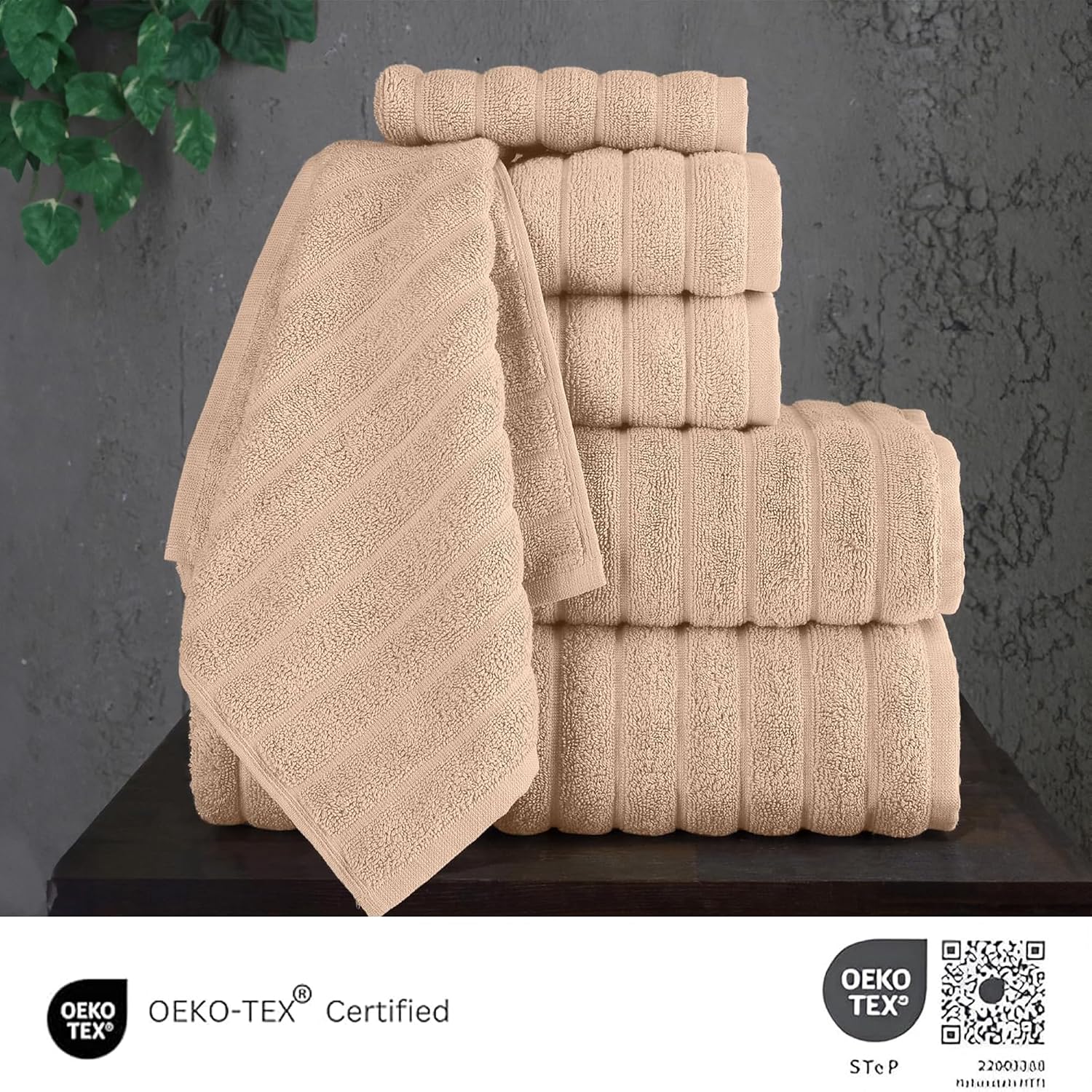 CTT Luxury 6 Piece Towel Set, 100% Turkish Cotton, Quick Drying, Highly Absorbent & Comfy, Includes 2 Bath Towels, 2