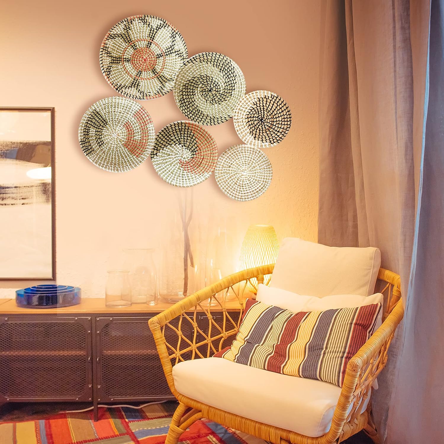 Boho Wall Basket Decor / Modern Classics / Set of 6