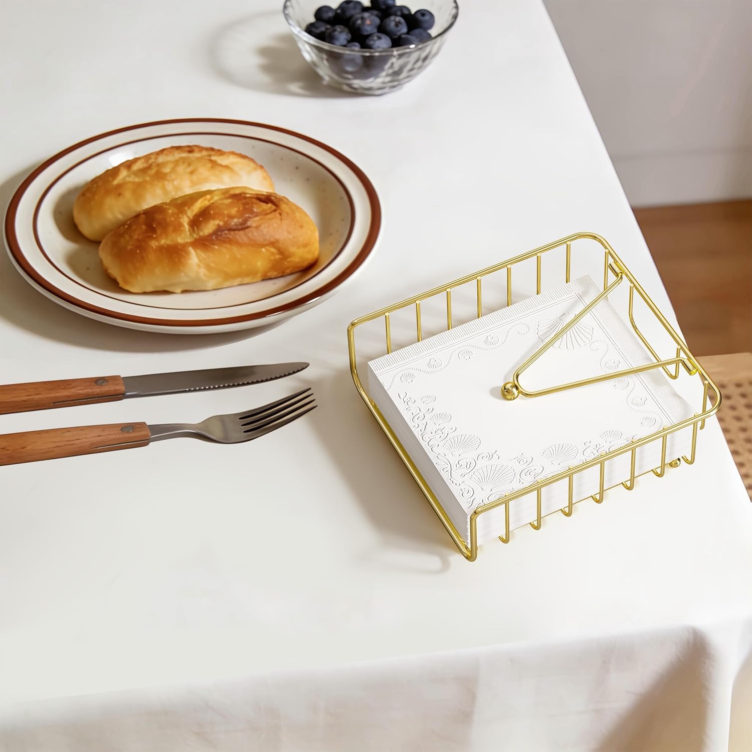 Dinner Metal Flat Napkin Holders for Paper Napkins / Gold / Luncheon