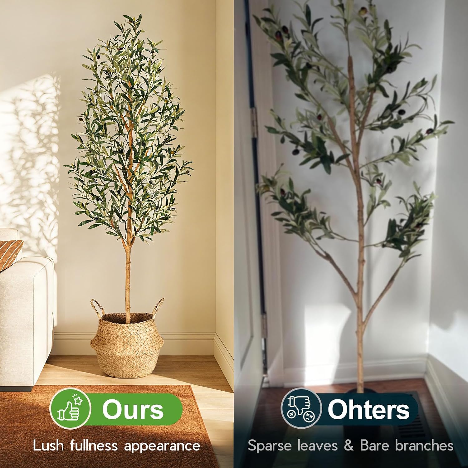 Lifelike Fake Plant / 6ft / Natural / 6 Inch