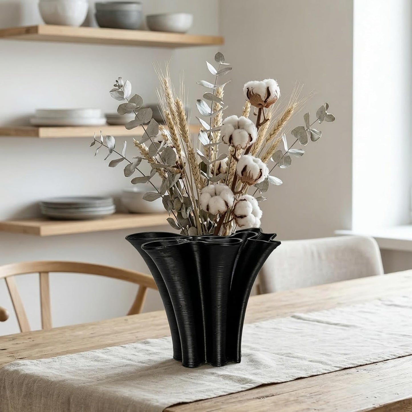 Black Ceramic Vase / Black-b, 5.9 Inch