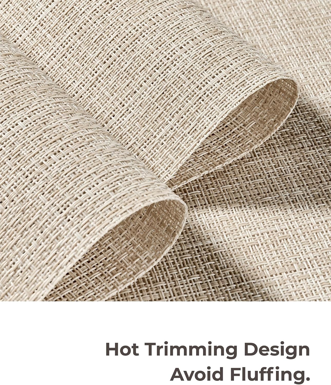 Leetaltree Beige Placemats Set of 8 - Heat Resistant Non-Slip Place mats for Dining Table, Washable Durable PVC Vinyl