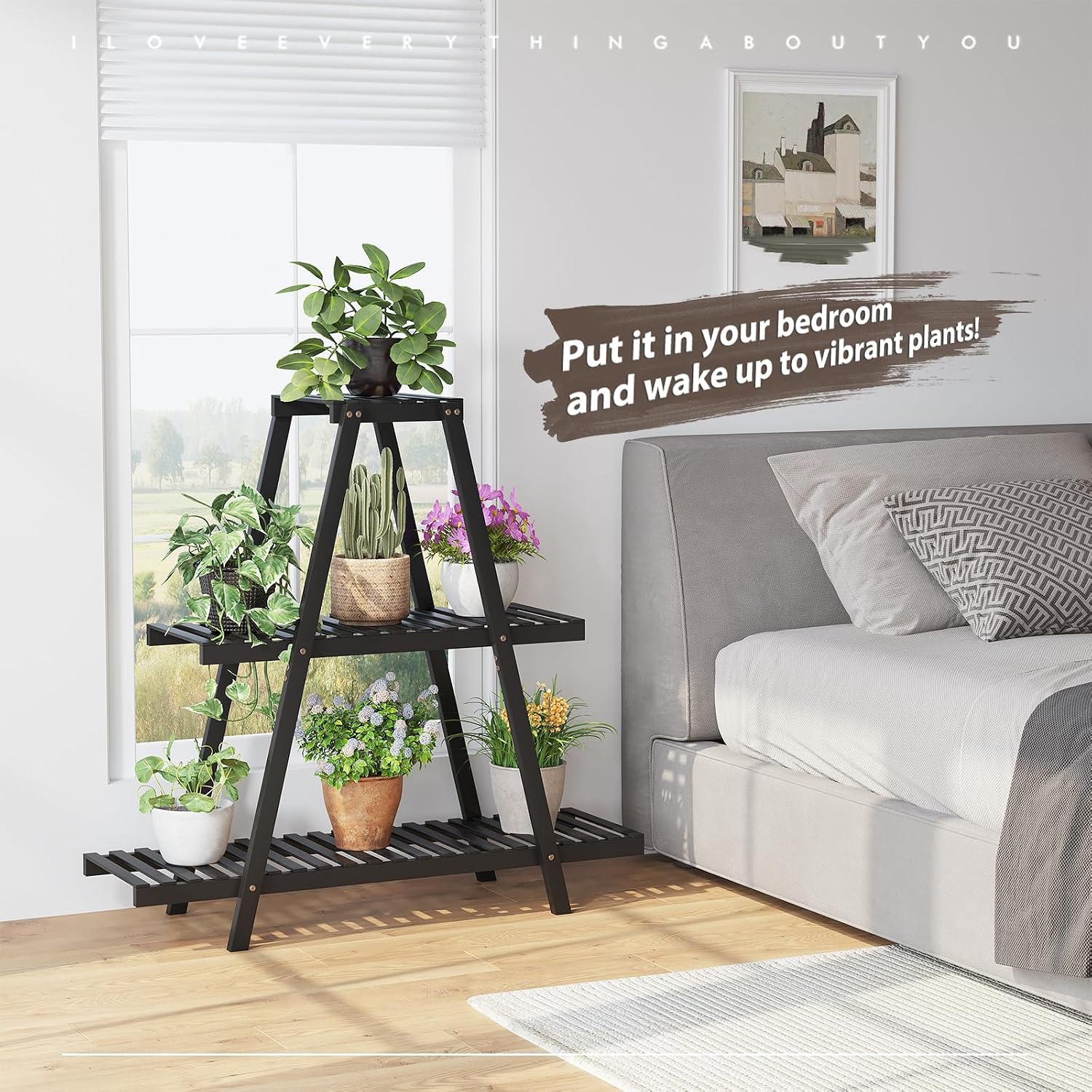 STDDRE Plant Stand For Indoor Outdoor Tiered Plant Shelf 3 Tier 8 Potted Bamboo Flower Holder Ladder Rack For Multiple
