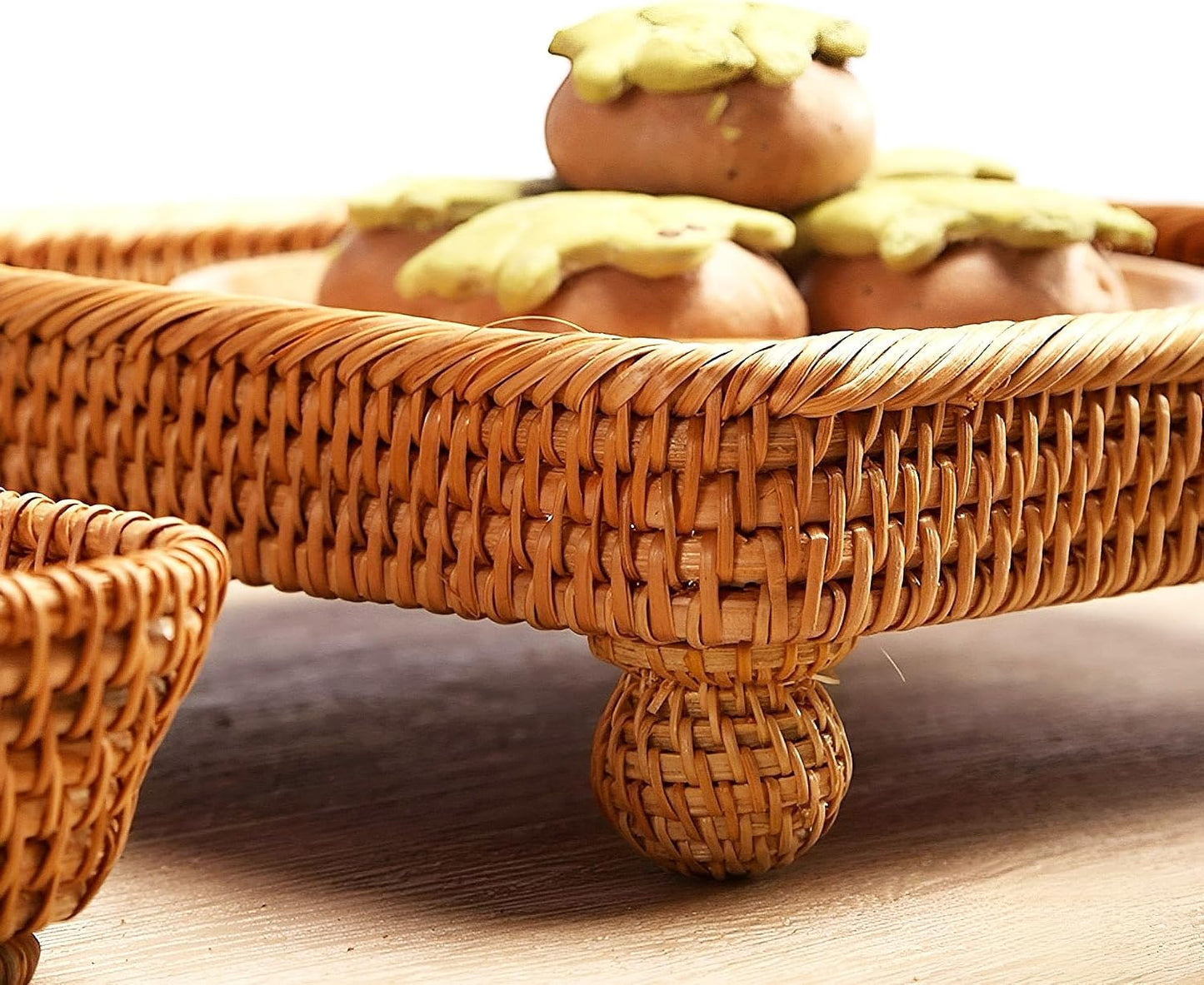 Small Items Serving Basket Vanity Tray / 9" Square