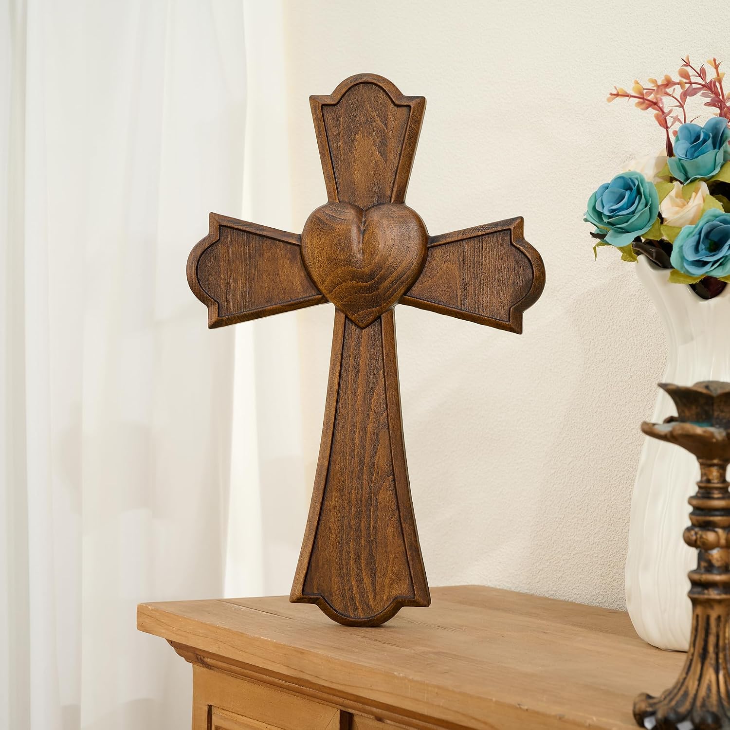 Wooden Wall Cross / 10"L x 6"W / 10 Inch