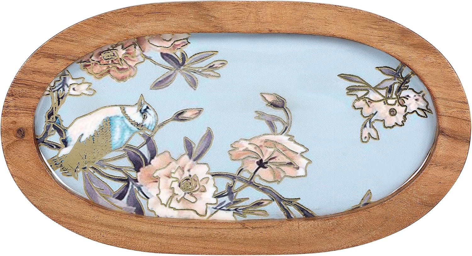Wooden Small Serving Tray / Blue