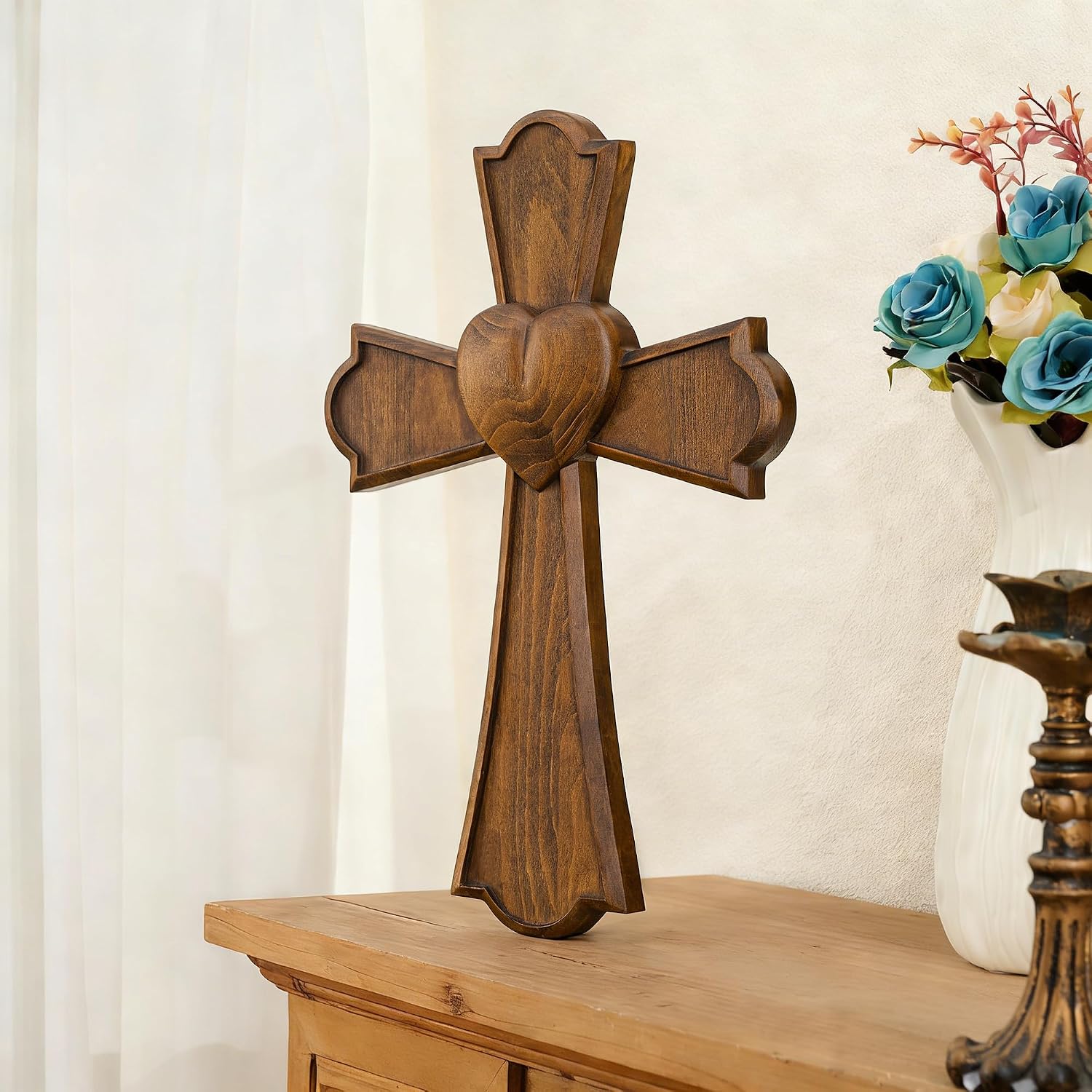 Wooden Wall Cross / 10"L x 6"W / 10 Inch