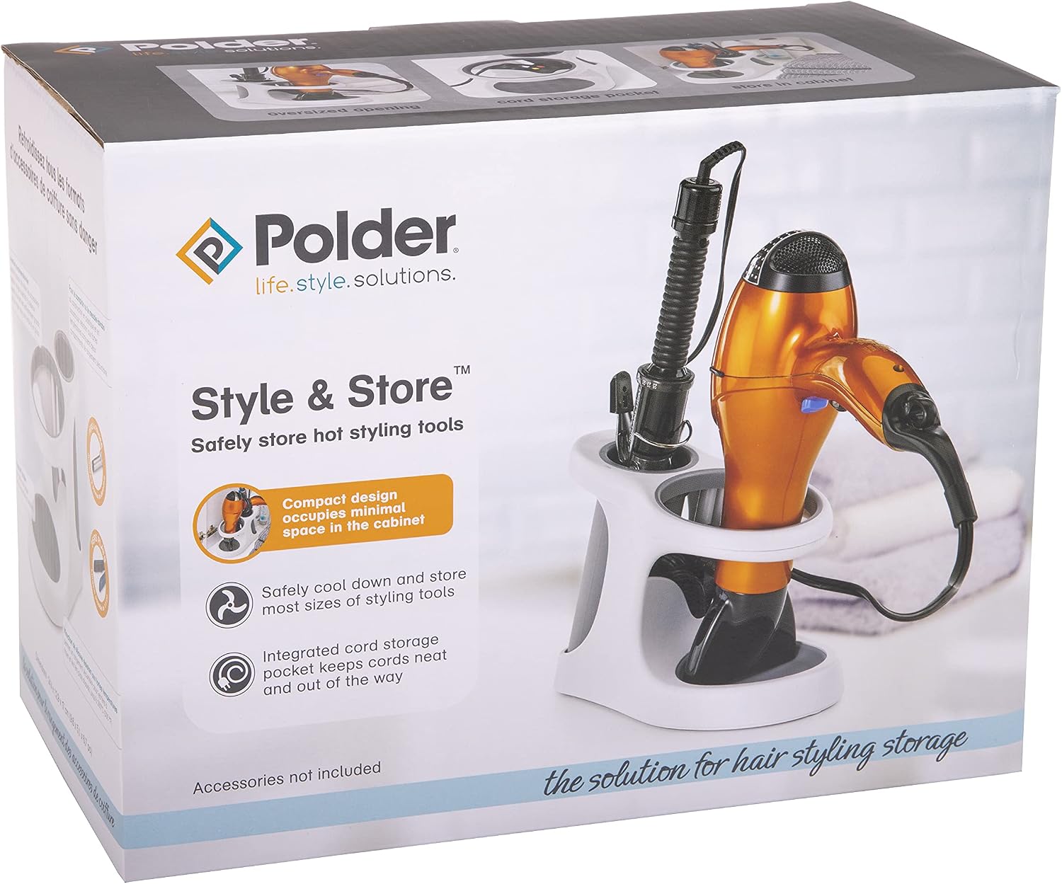 Polder White/Gray Style and Store Bathroom Accessory