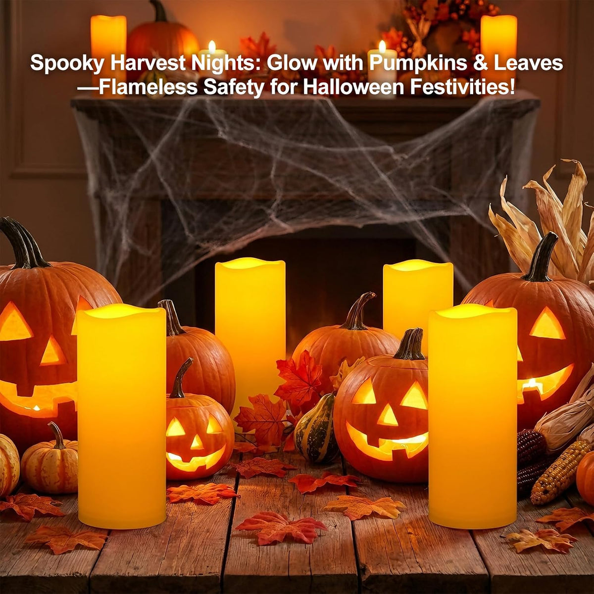 Amagic 12"x5" Large Waterproof Outdoor Flameless Candles with Remote Timer | Battery Operated Electric Fake Candle with
