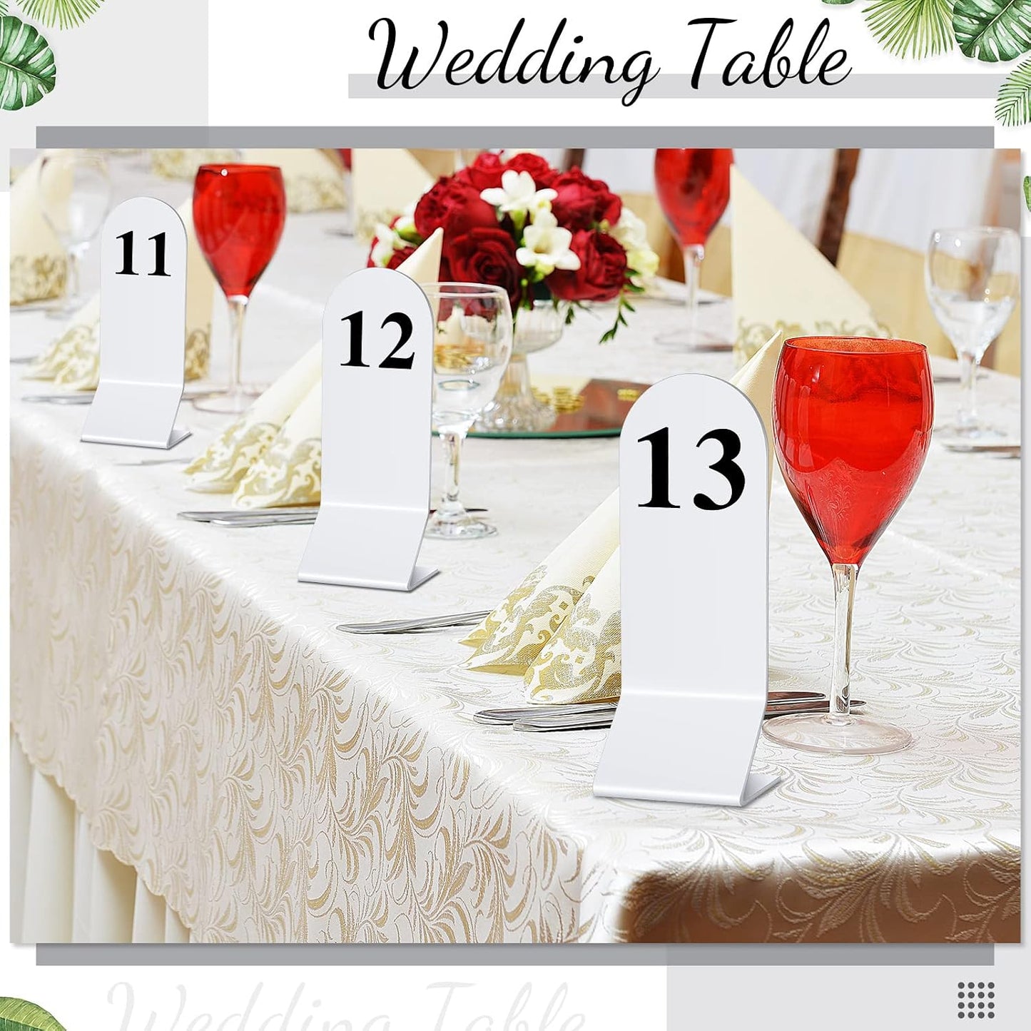 50 Pcs Table Numbers 1-50 Acrylic Double Sided Number Cards for Restaurant Acrylic Tent Table Holders Tent Cards