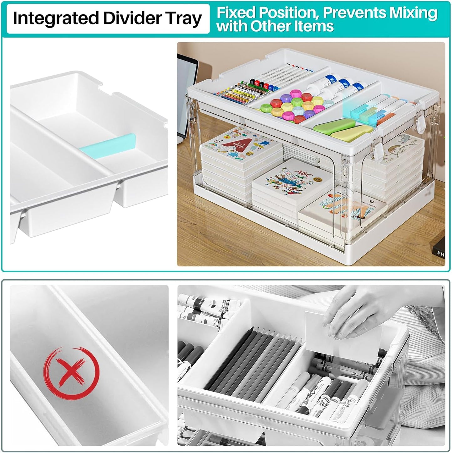Trays / Art Supply Organizer and Storage / Clear