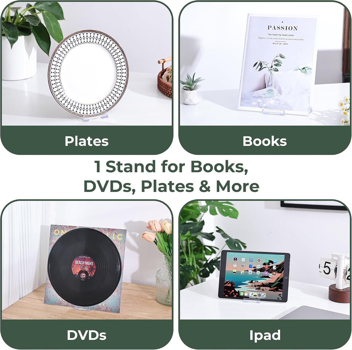 Acrylic Book Display Stand / 3.5 Inch / Clear / Set of 14
