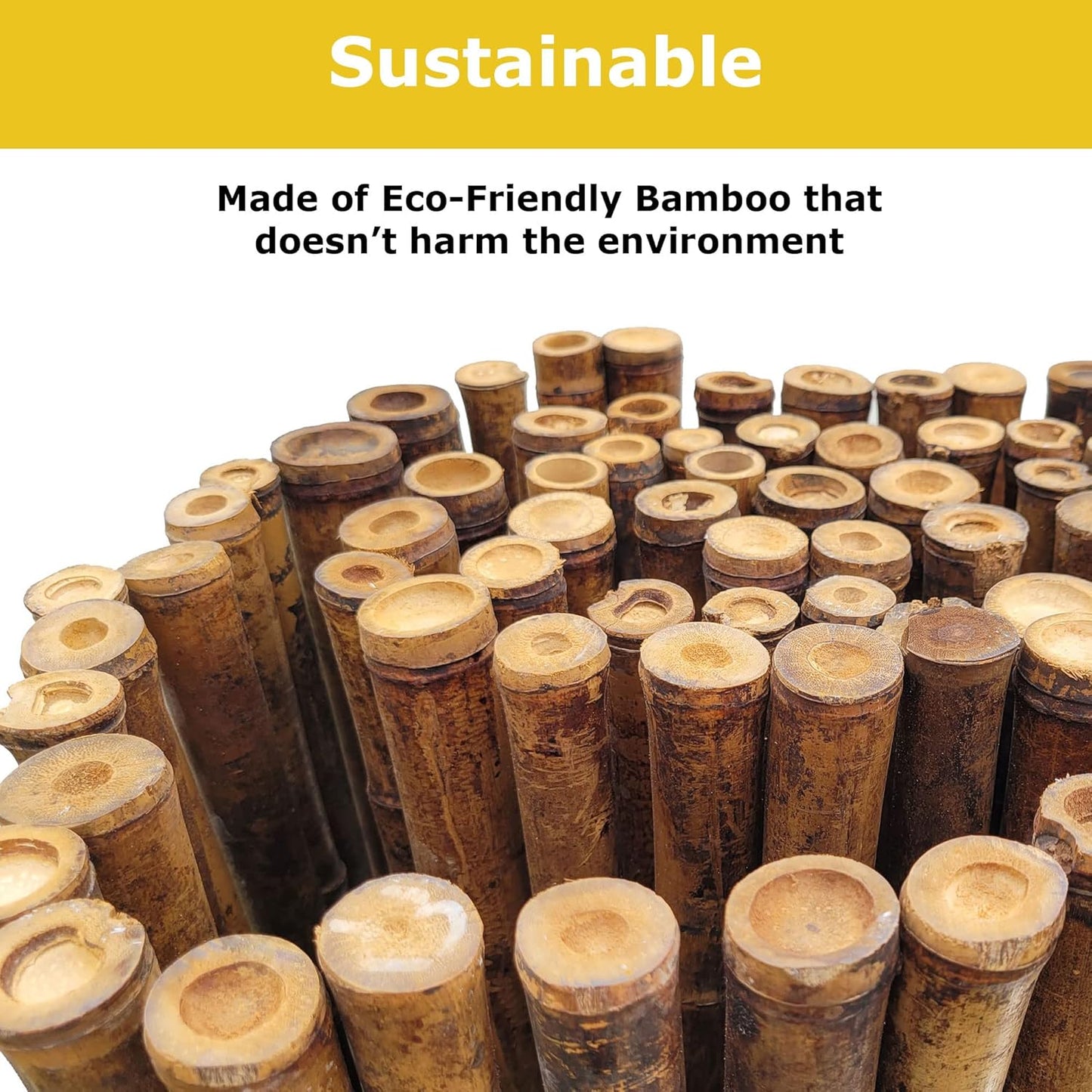 Bamboo Fencing Panel Roll / Caramel Brown / 0.75 In D x 72 In H x 96 In L