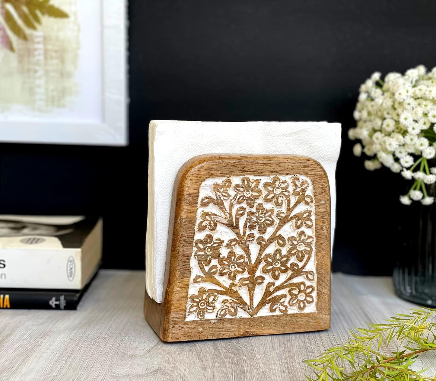Boho Paper Napkin Holders / White