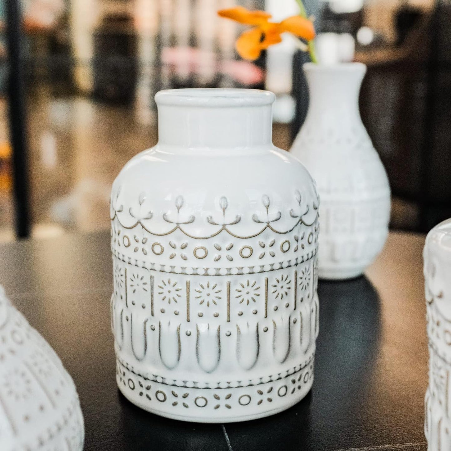 Vintage Vases for Centerpieces / White / Set of 10